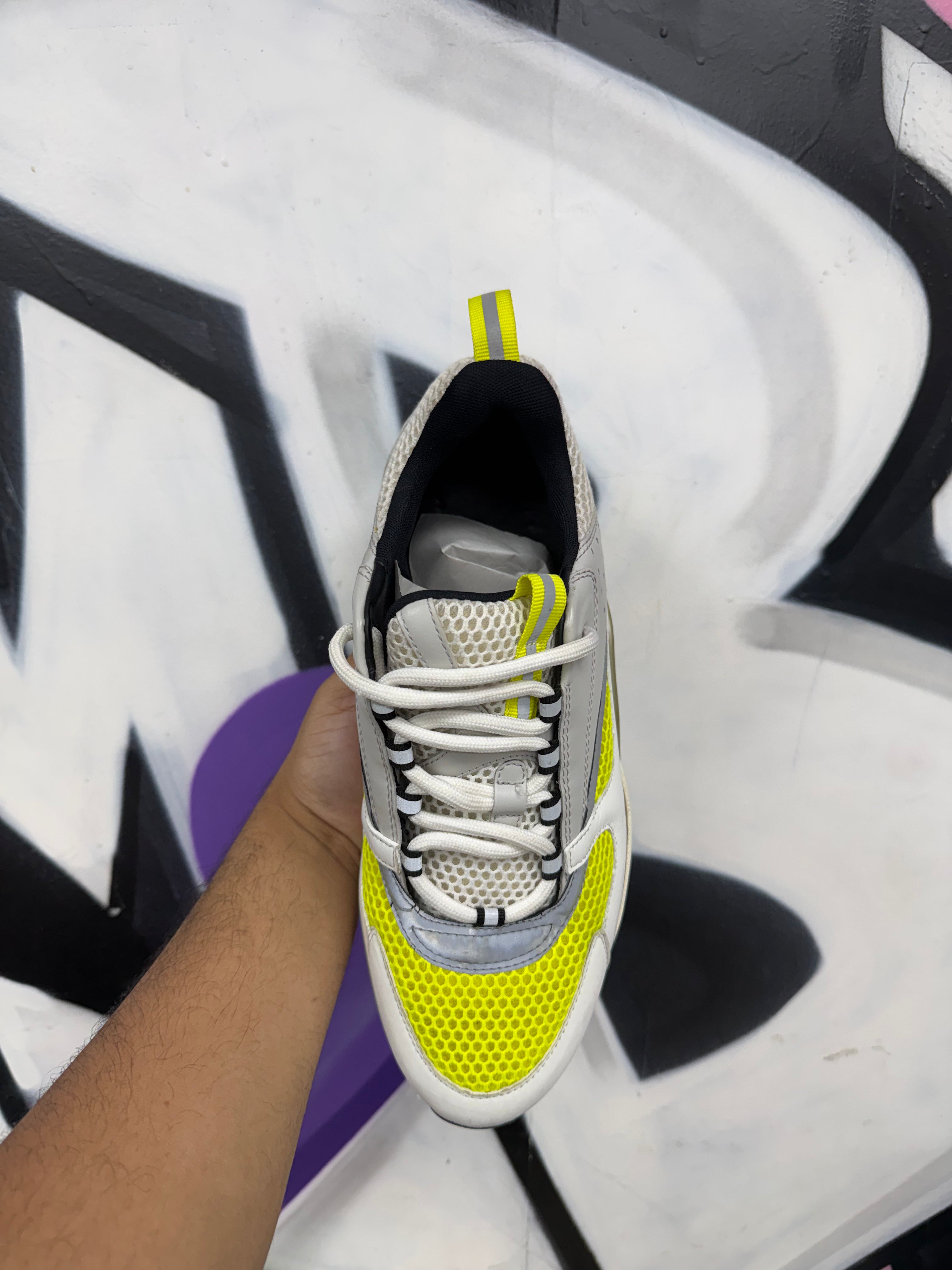 Dior B22 Neon Yellow White Sneakers