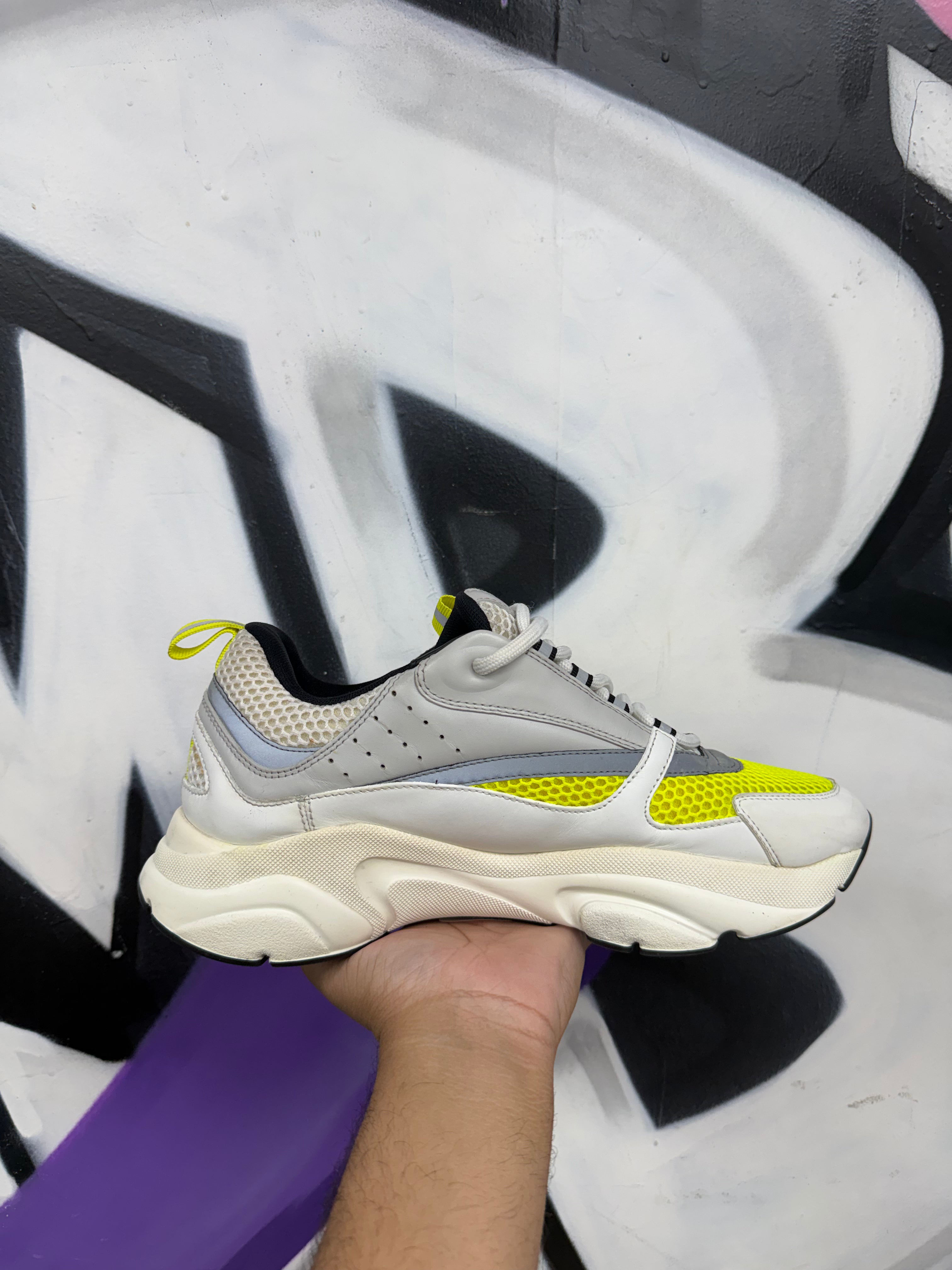 Dior B22 Neon Yellow White Sneakers