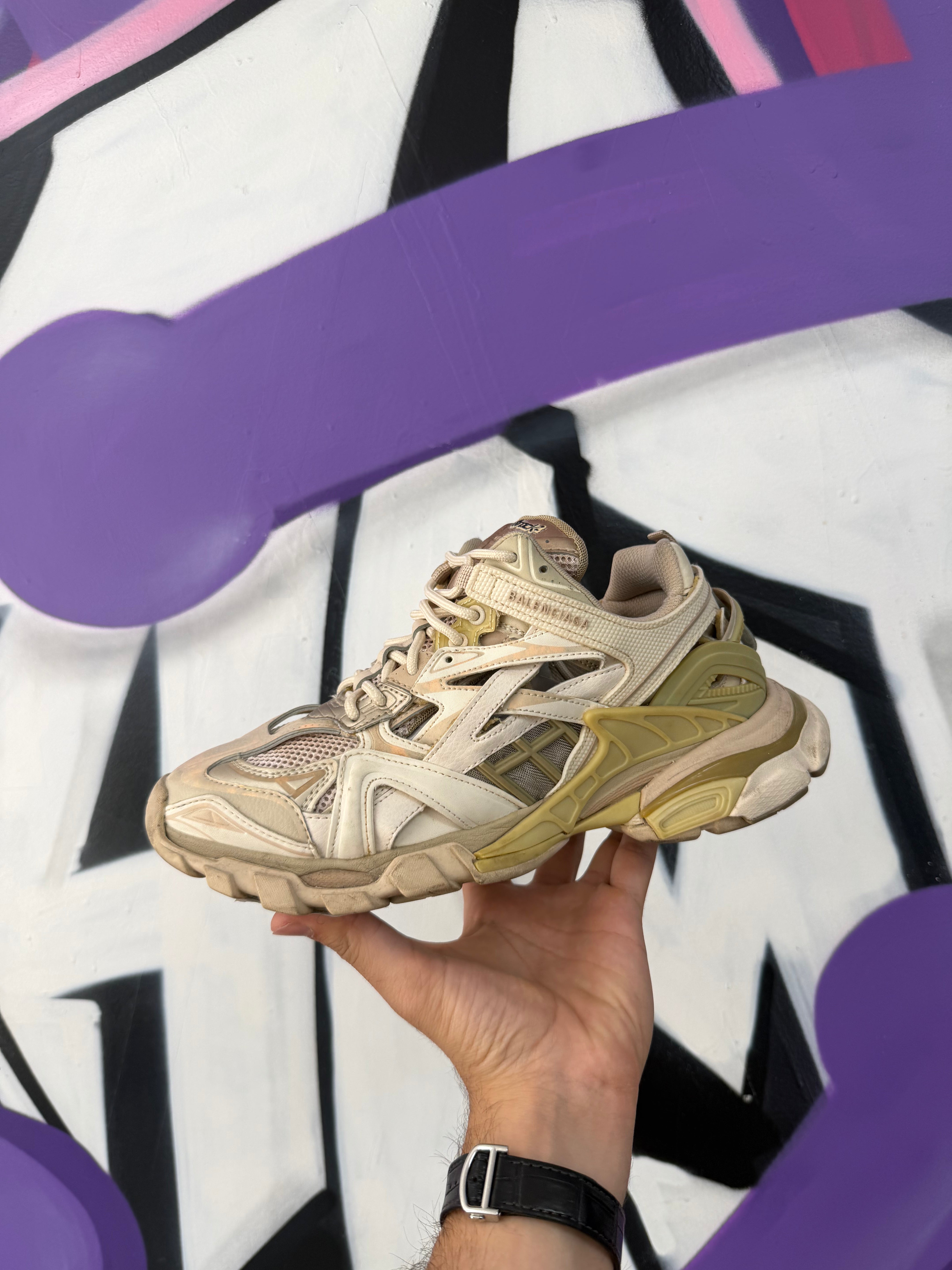 Balenciaga Cream Track 2 Sneakers