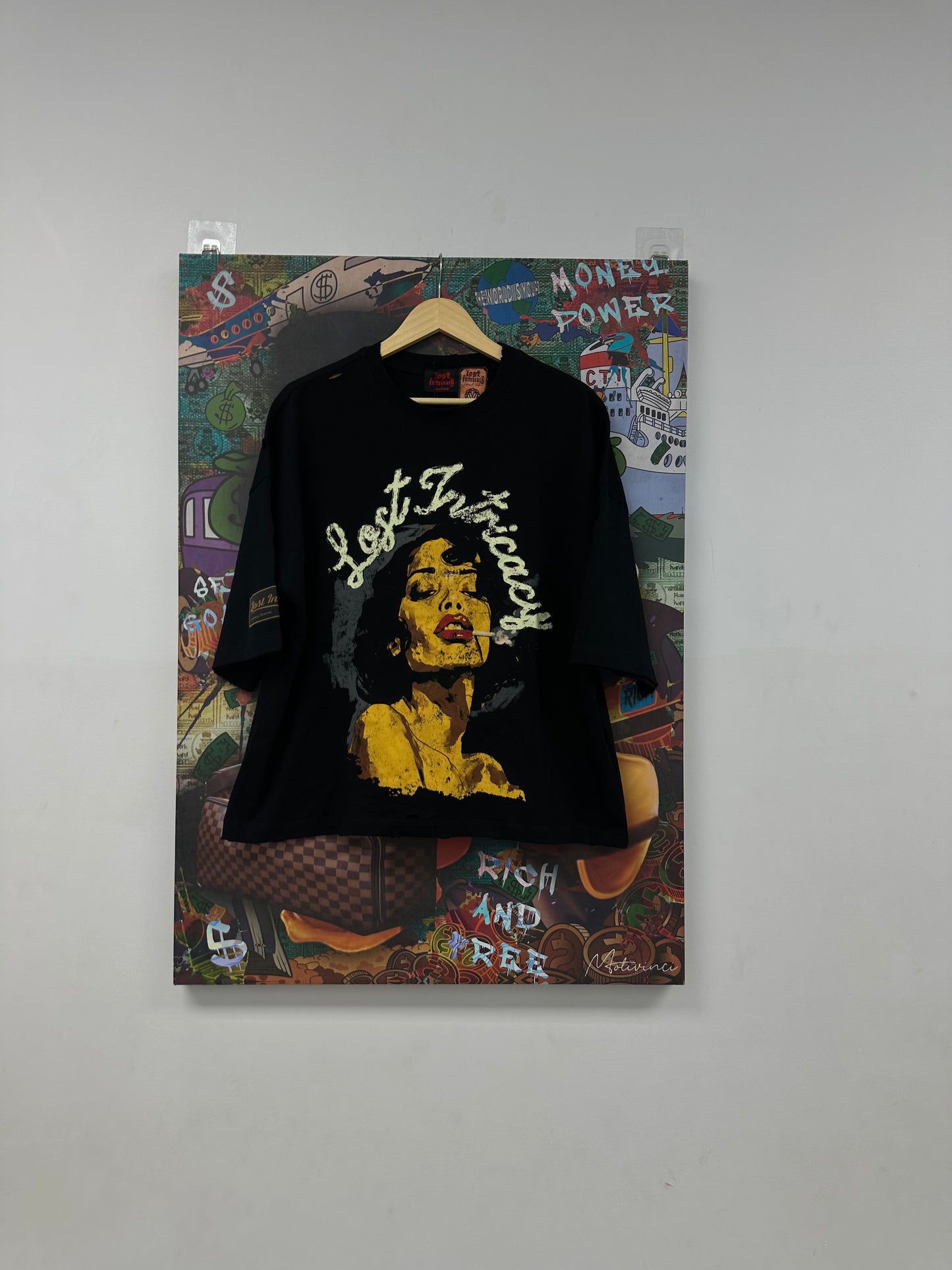 LOST GTA Tee Black Multi Used Medium N/A