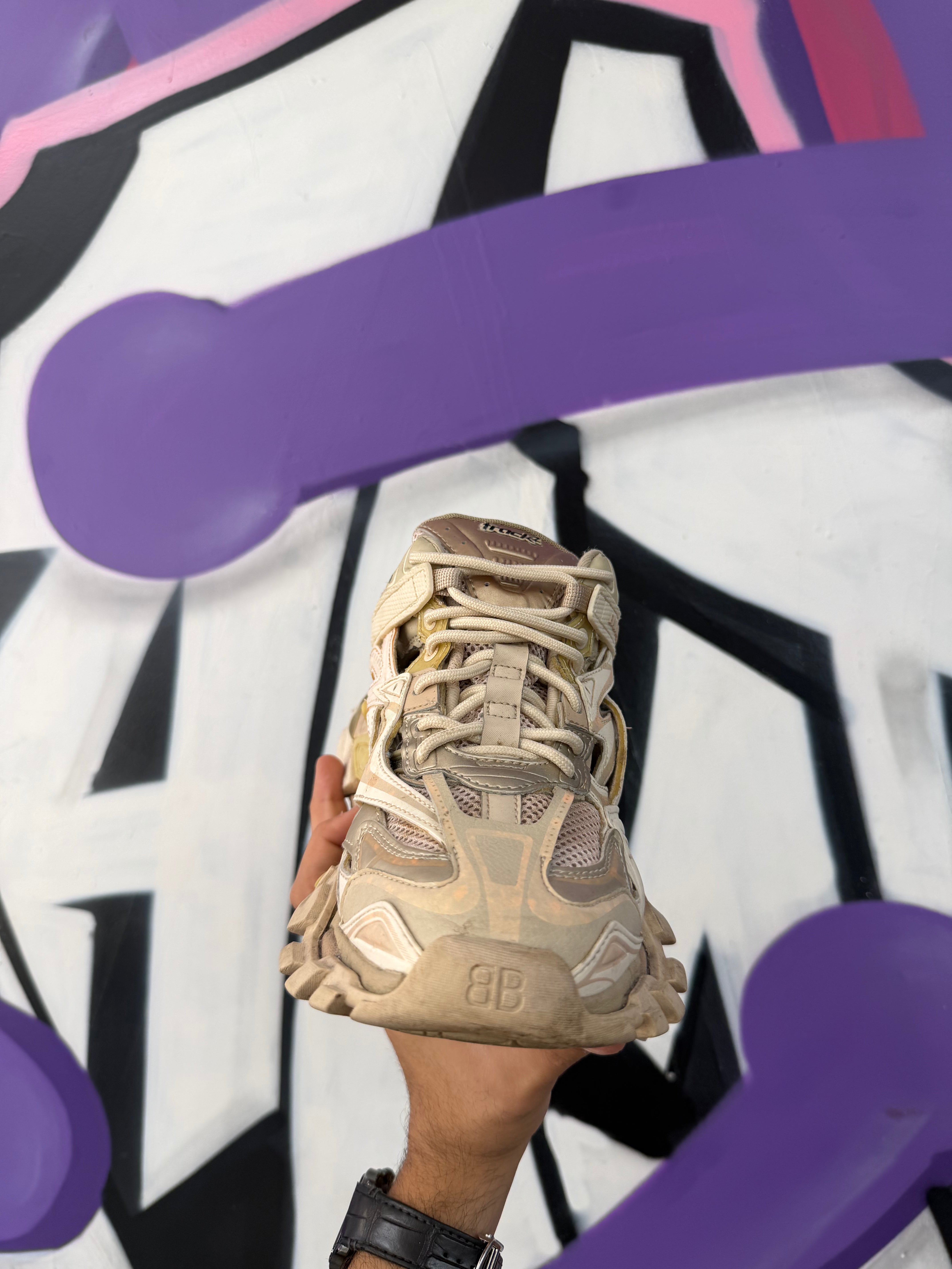 Balenciaga Cream Track 2 Sneakers