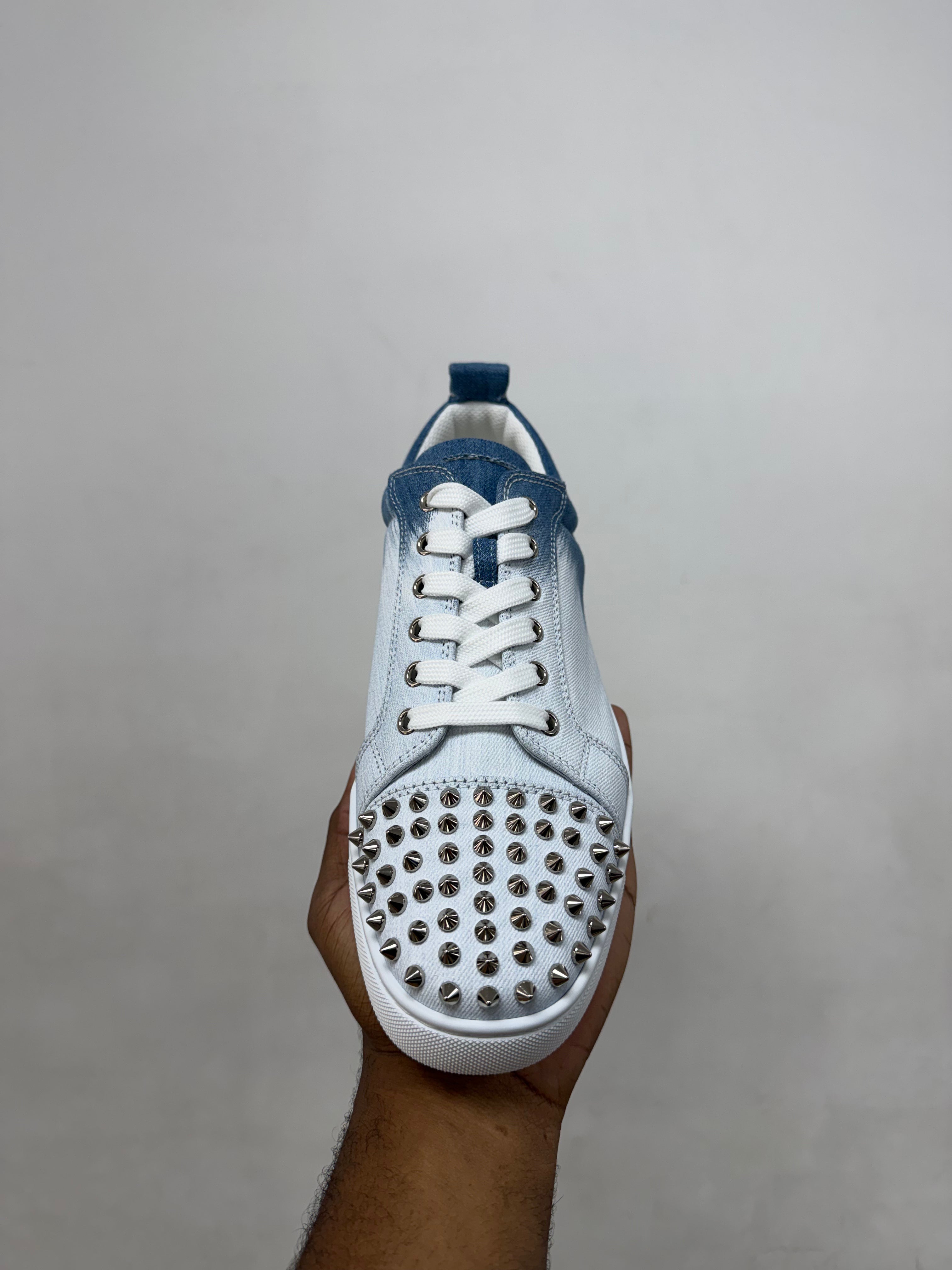 Christian Louboutin Blue Fade Louis Junior Spike Sneakers