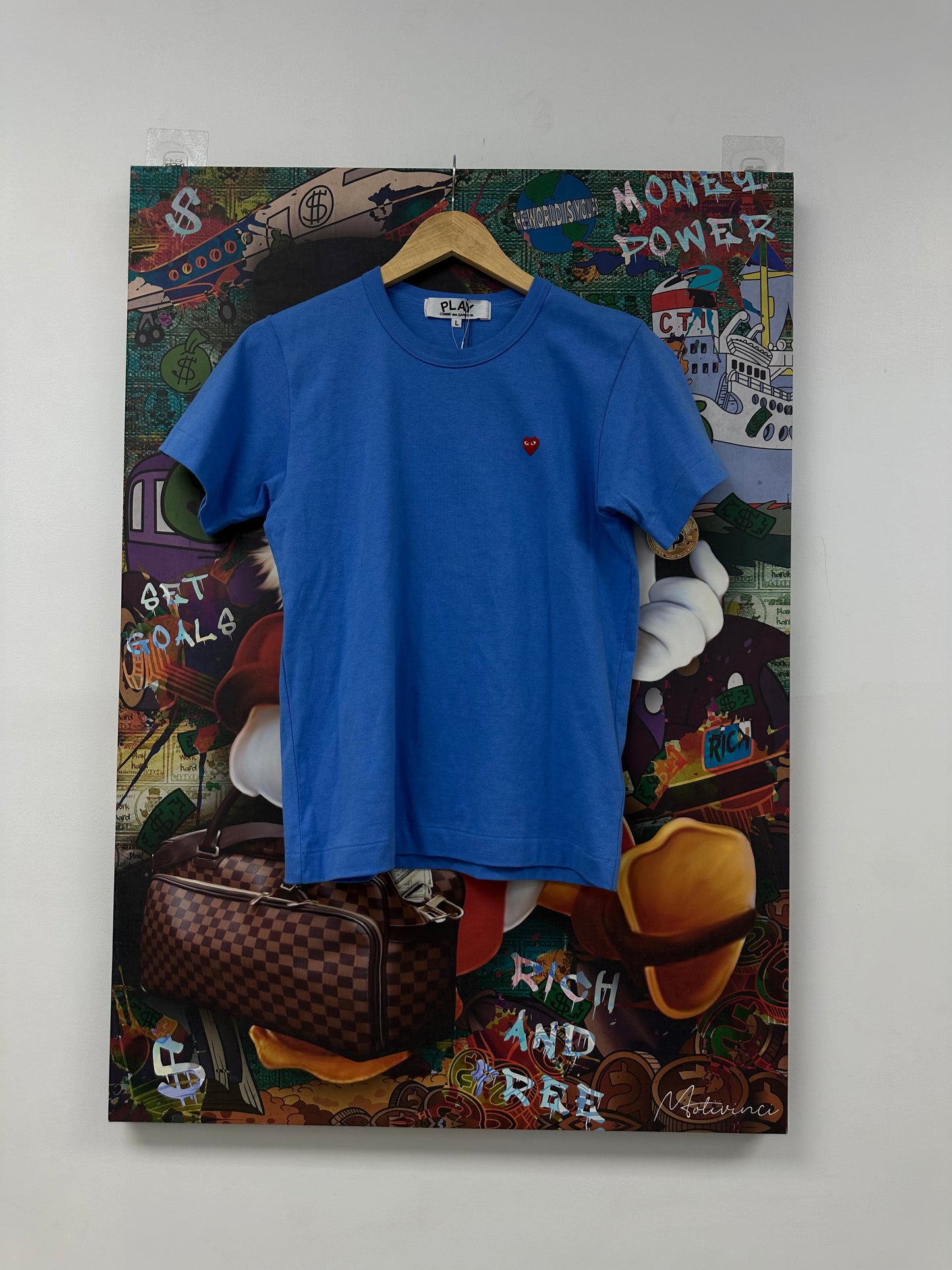 CDG Tee Royal Blue Used Large