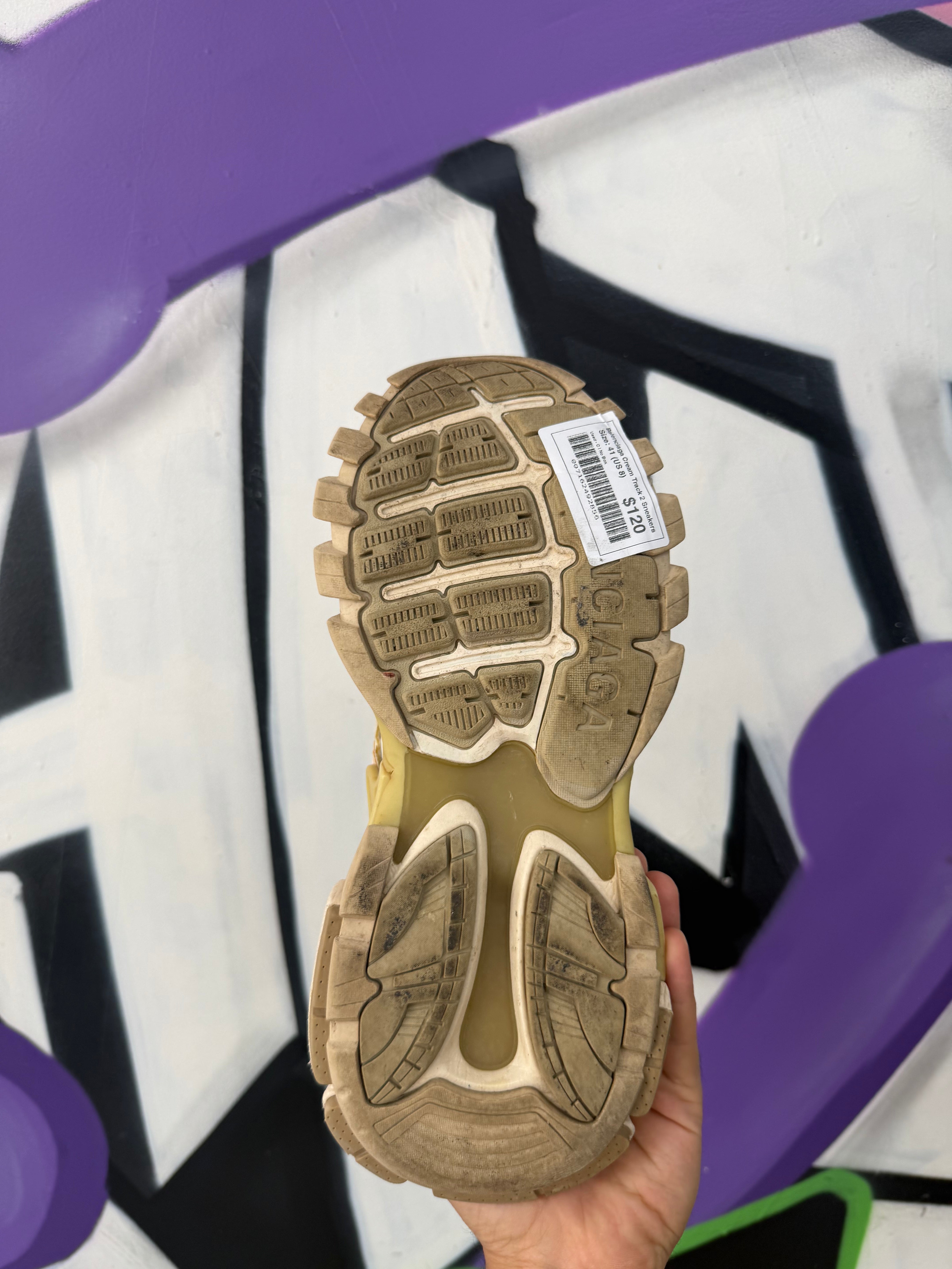 Balenciaga Cream Track 2 Sneakers