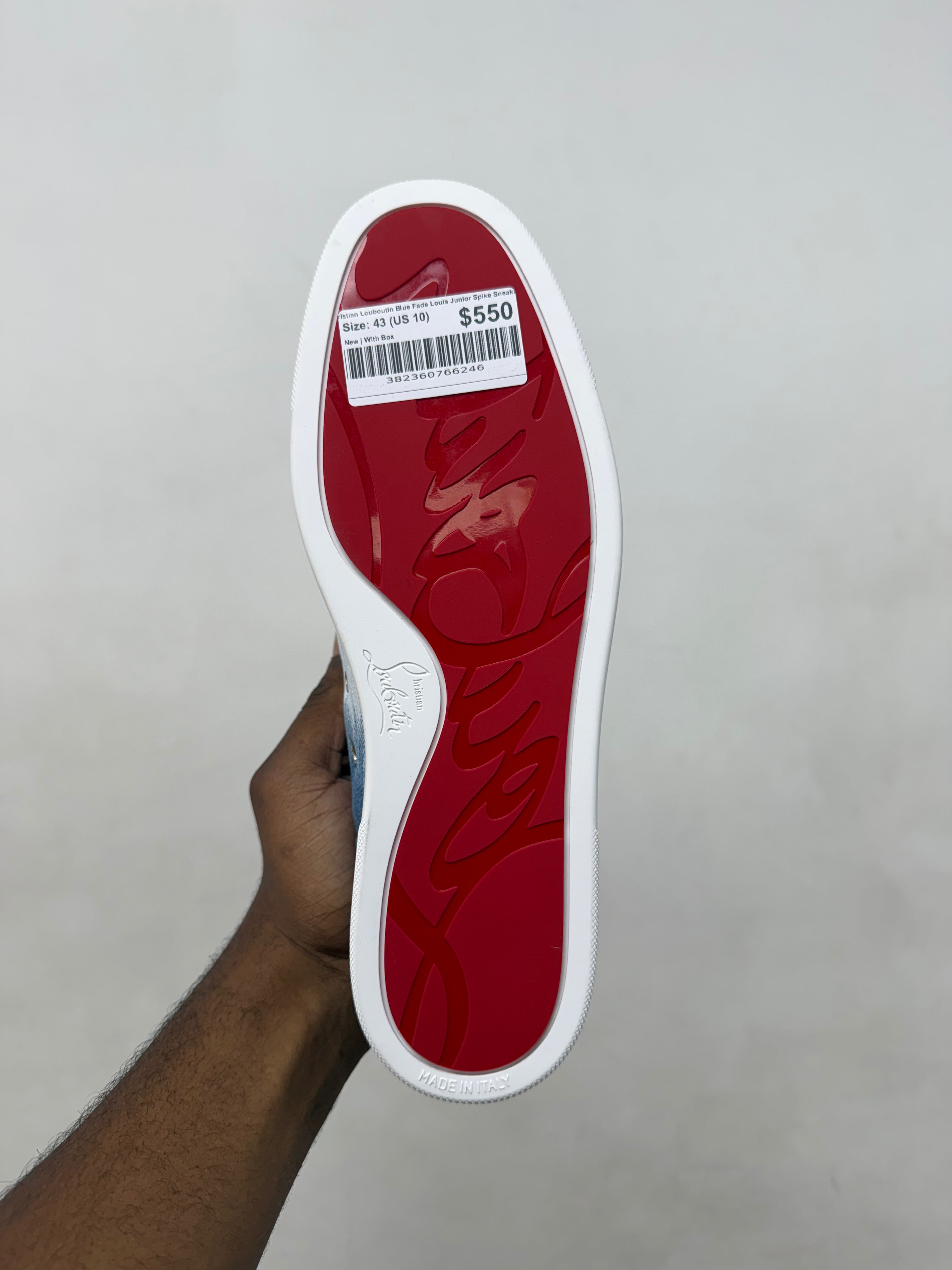 Christian Louboutin Blue Fade Louis Junior Spike Sneakers