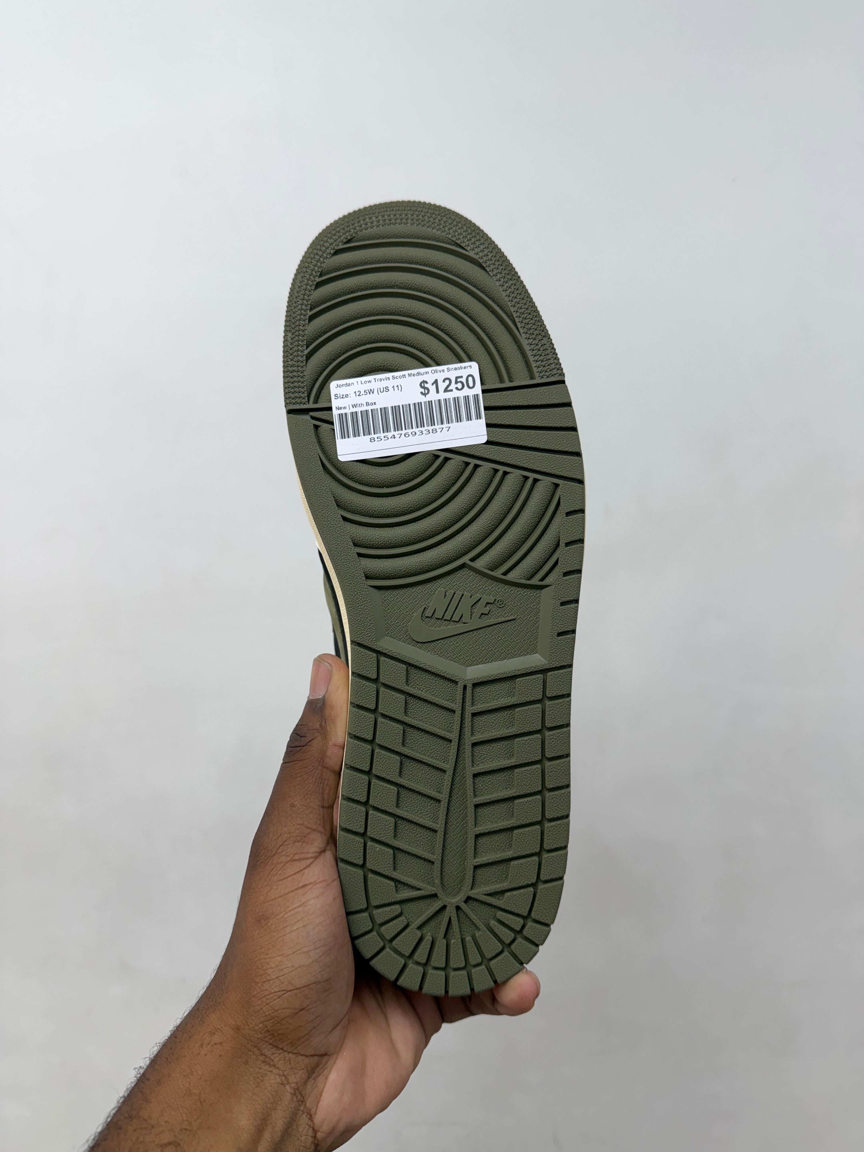 Jordan 1 Low Travis Scott Medium Olive Sneakers