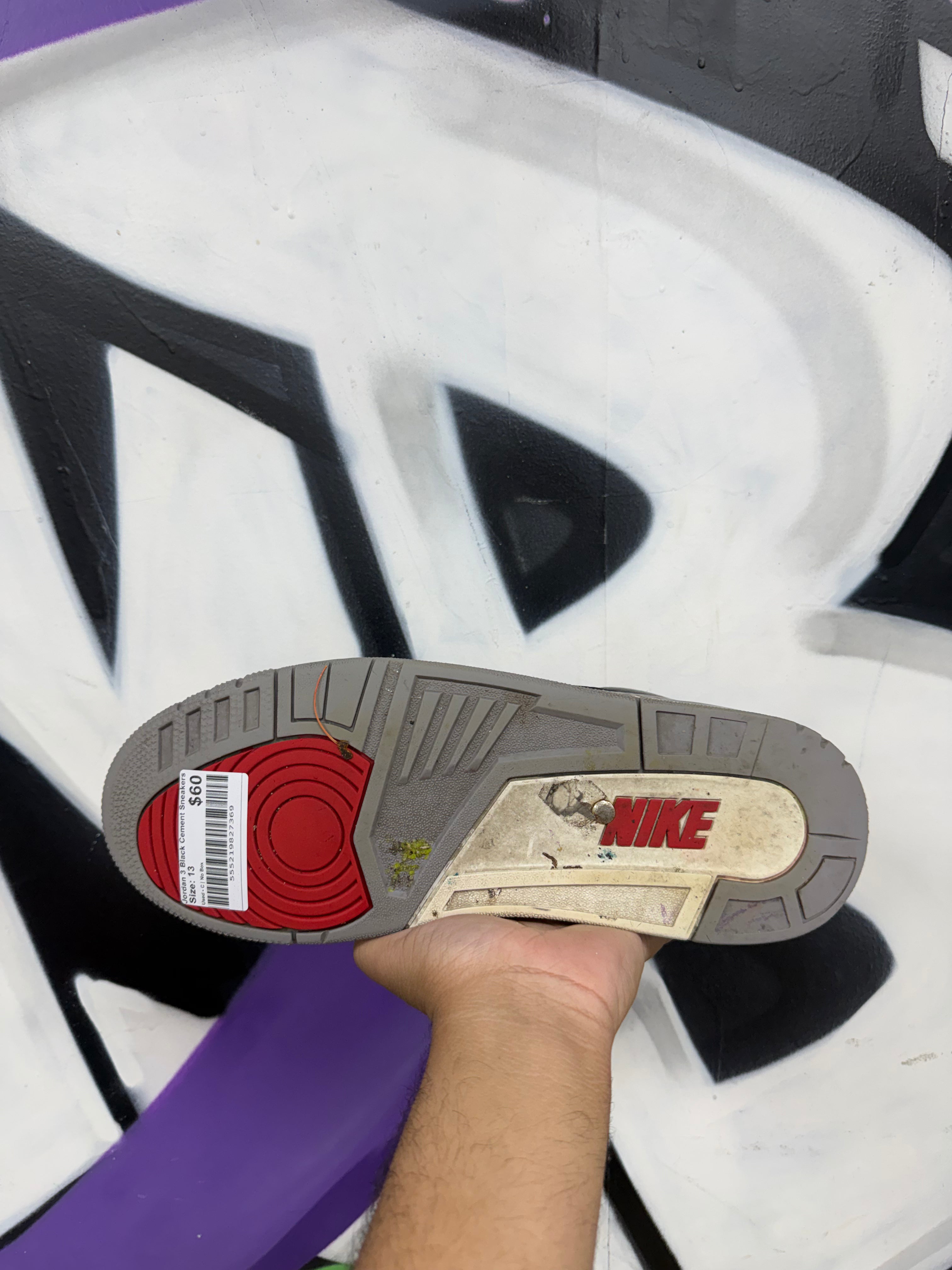 Jordan 3 Black Cement Sneakers