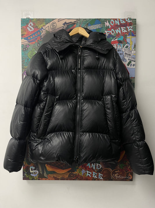 Canada Goose Black Arctic Red Logo Puffer Jacket