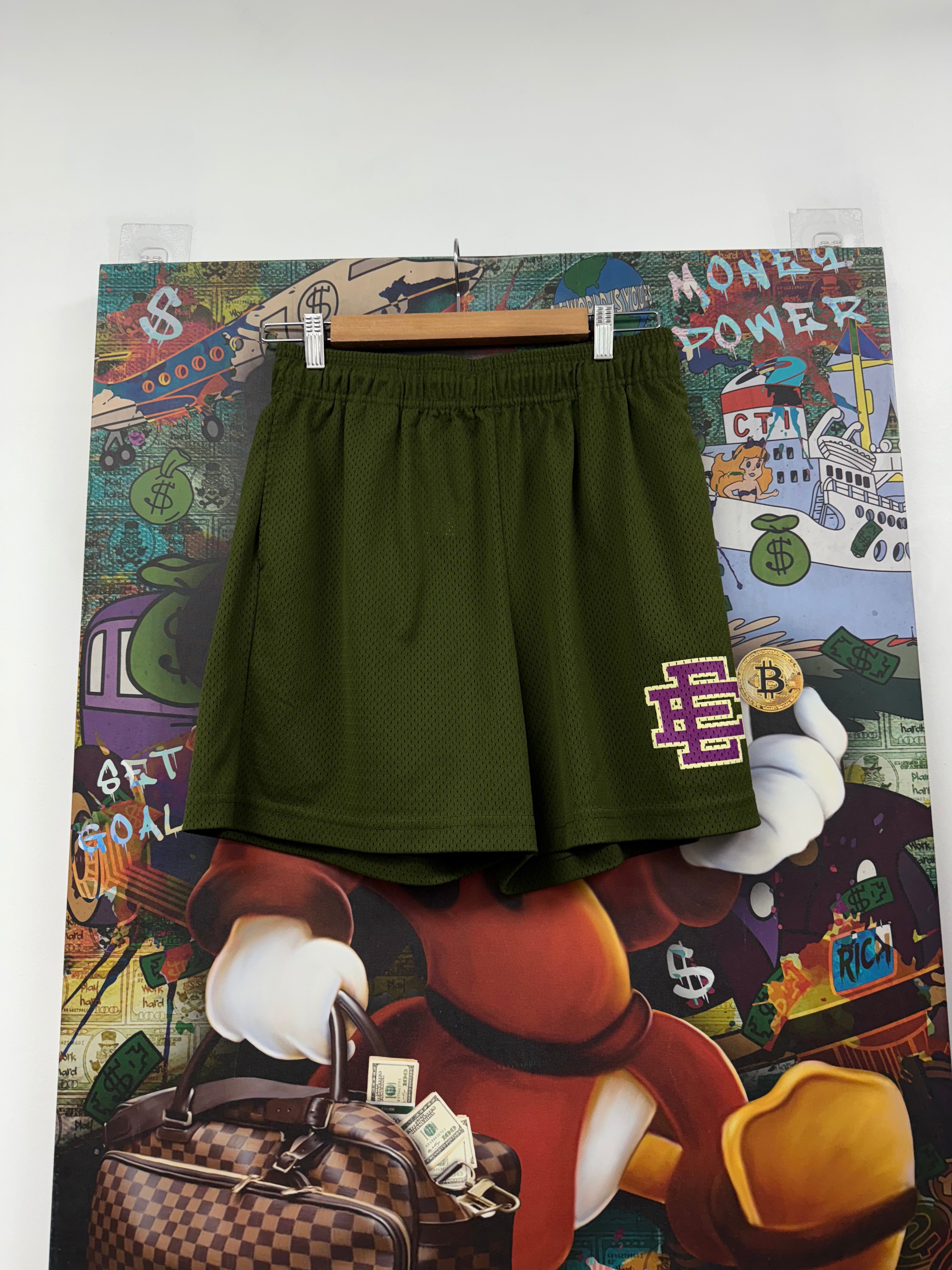 Eric Emanuel Olive Purple Shorts