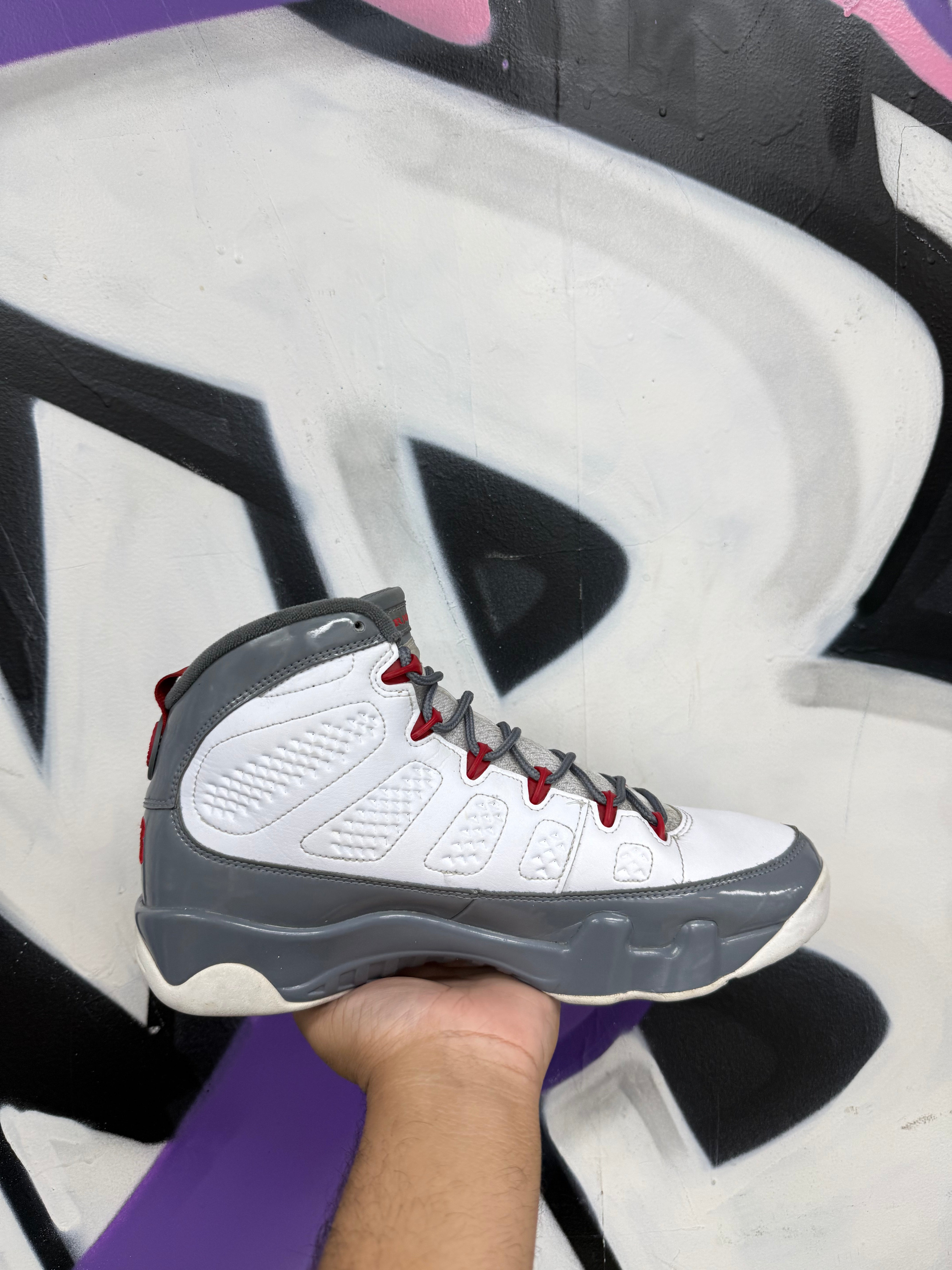 Jordan 9 Fire Red Cool Grey Sneakers