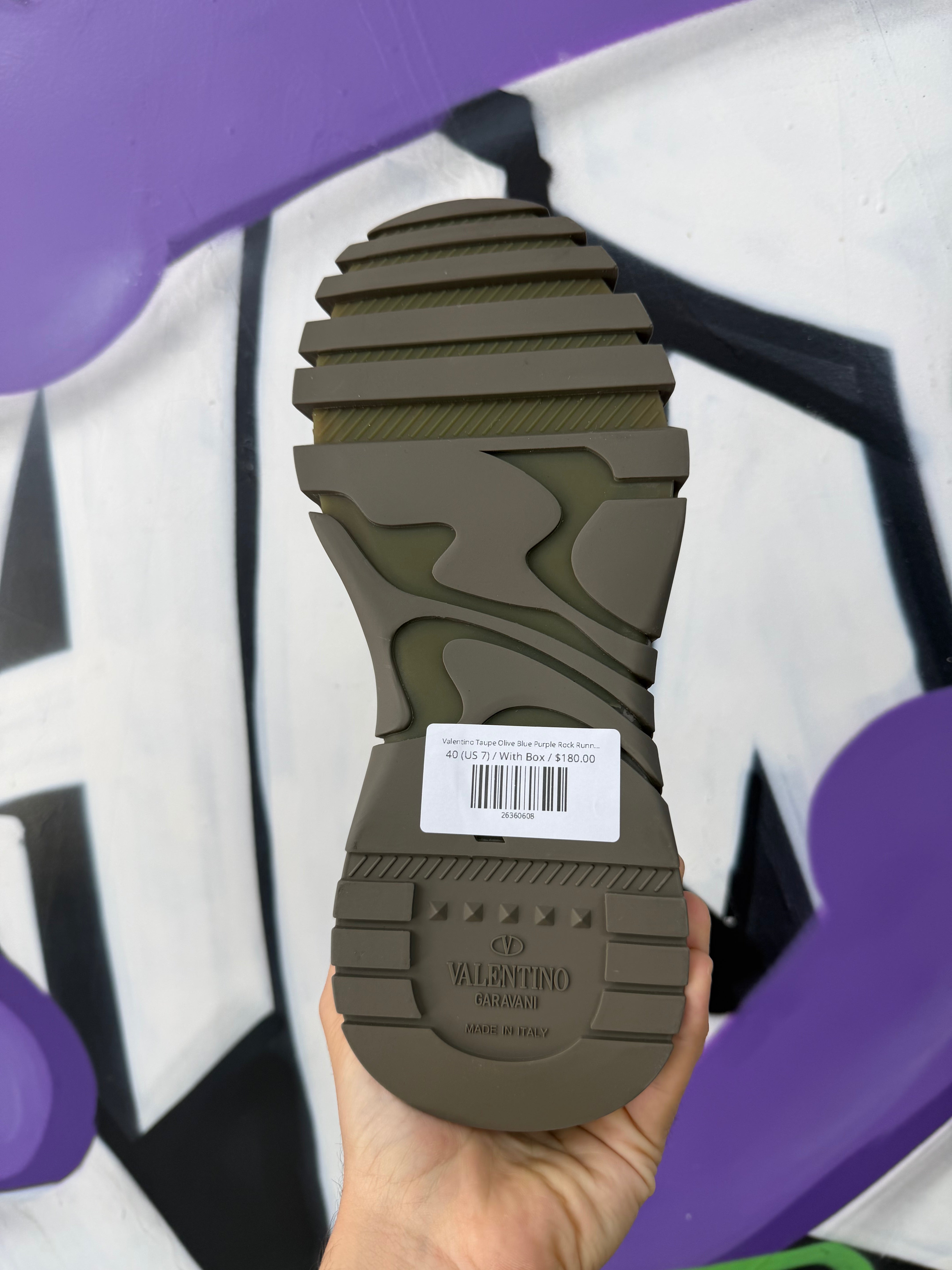 Valentino Taupe Olive Blue Purple Rock Runner Sneakers
