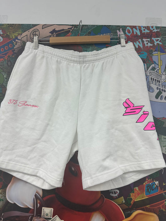 Sicko Shorts White Pink Showroom