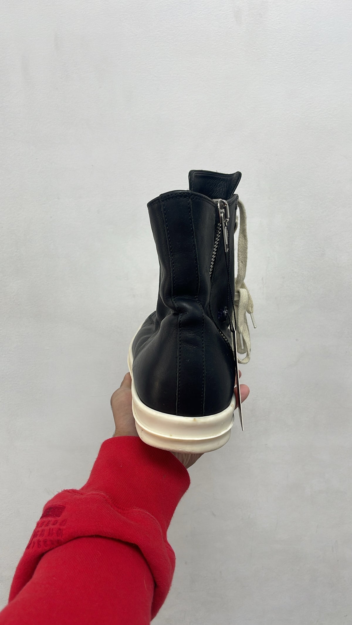 Rick Owens Black MIlk 'Mainline' Ramone High Sneakers