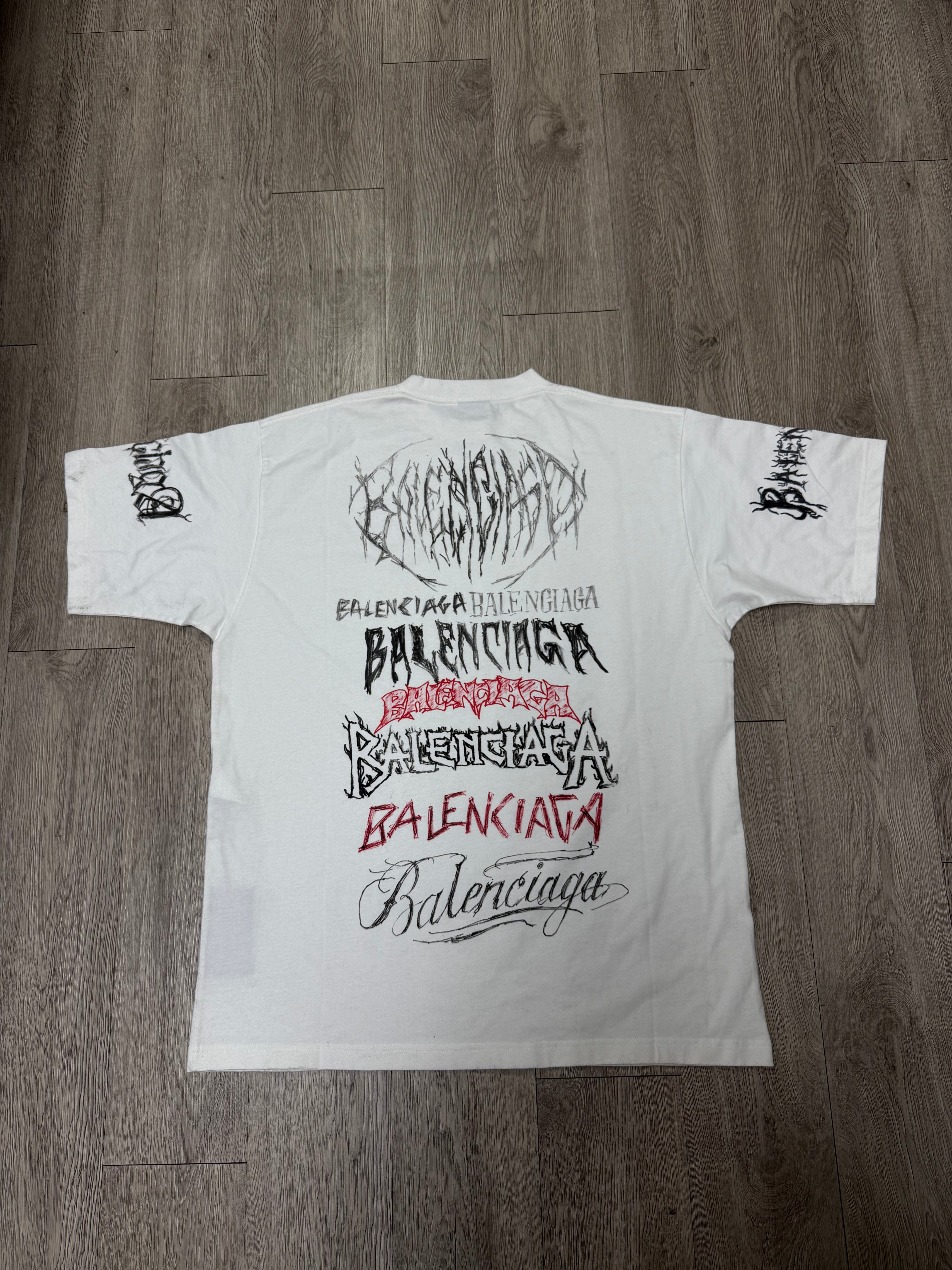 Balenciaga White DIY Metal (Conditional) Tee