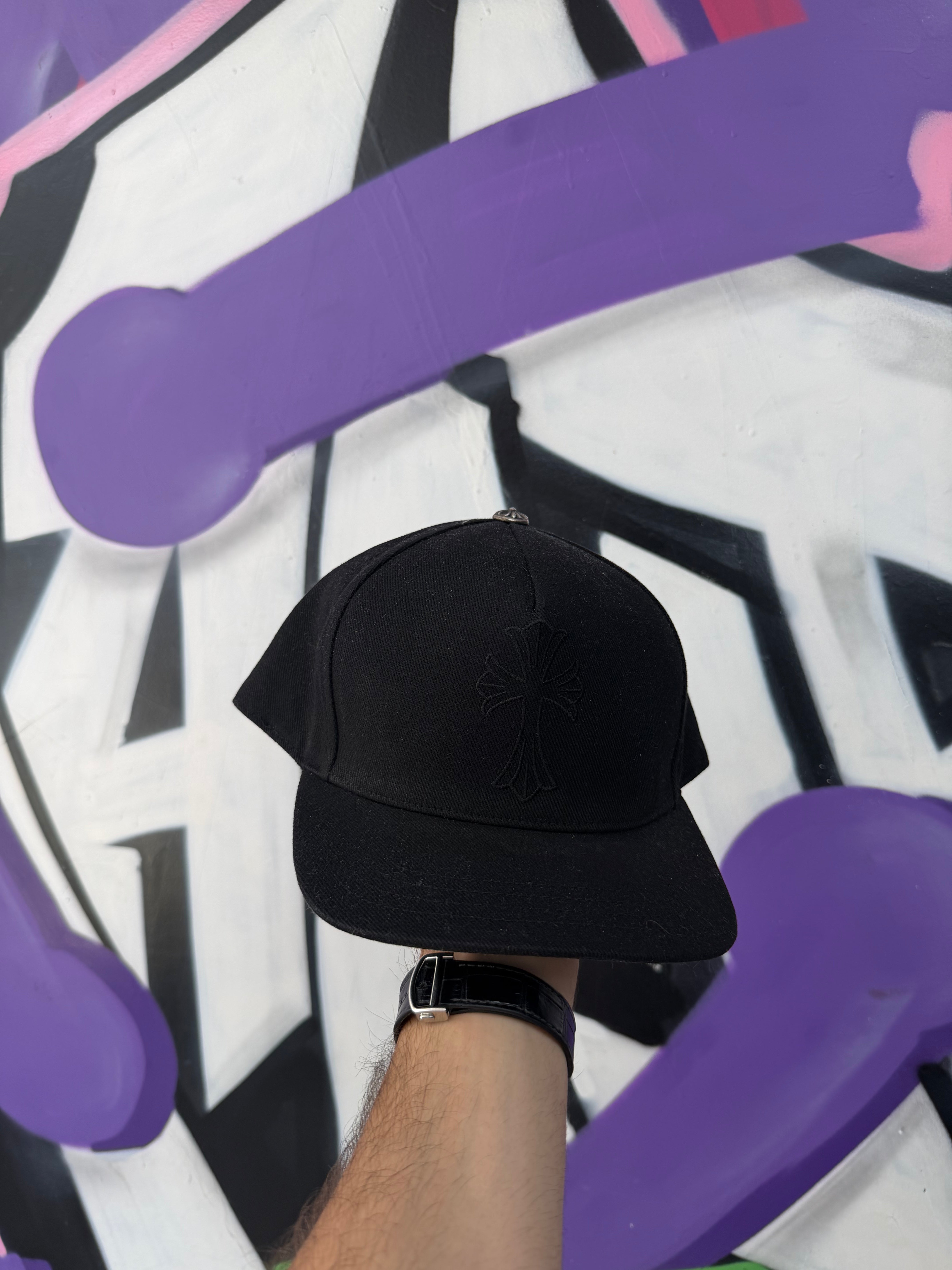 Chrome  Hearts Black Tonal Cross Hat