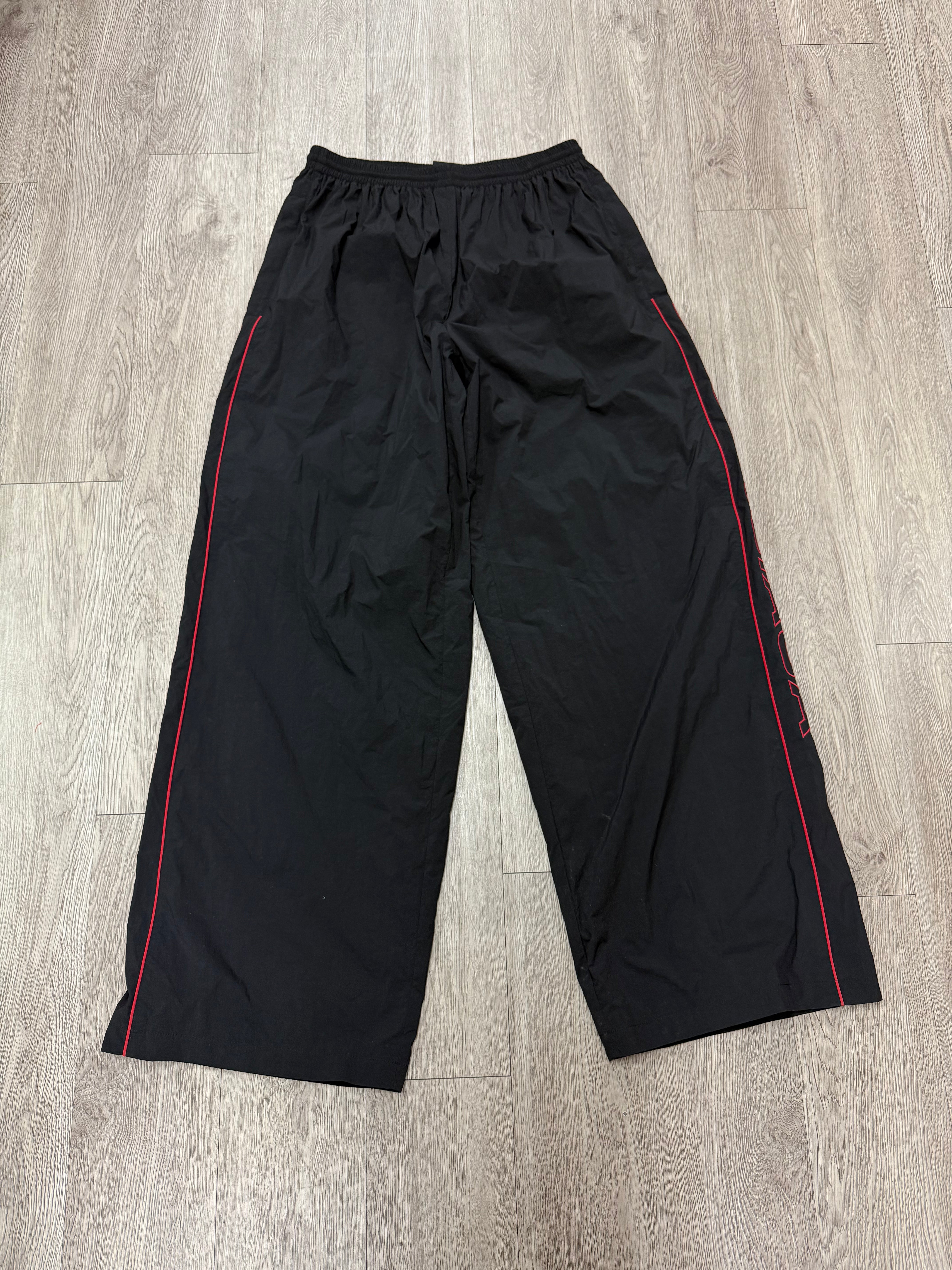 Balenciaga Black Red Embroidered Track Pants