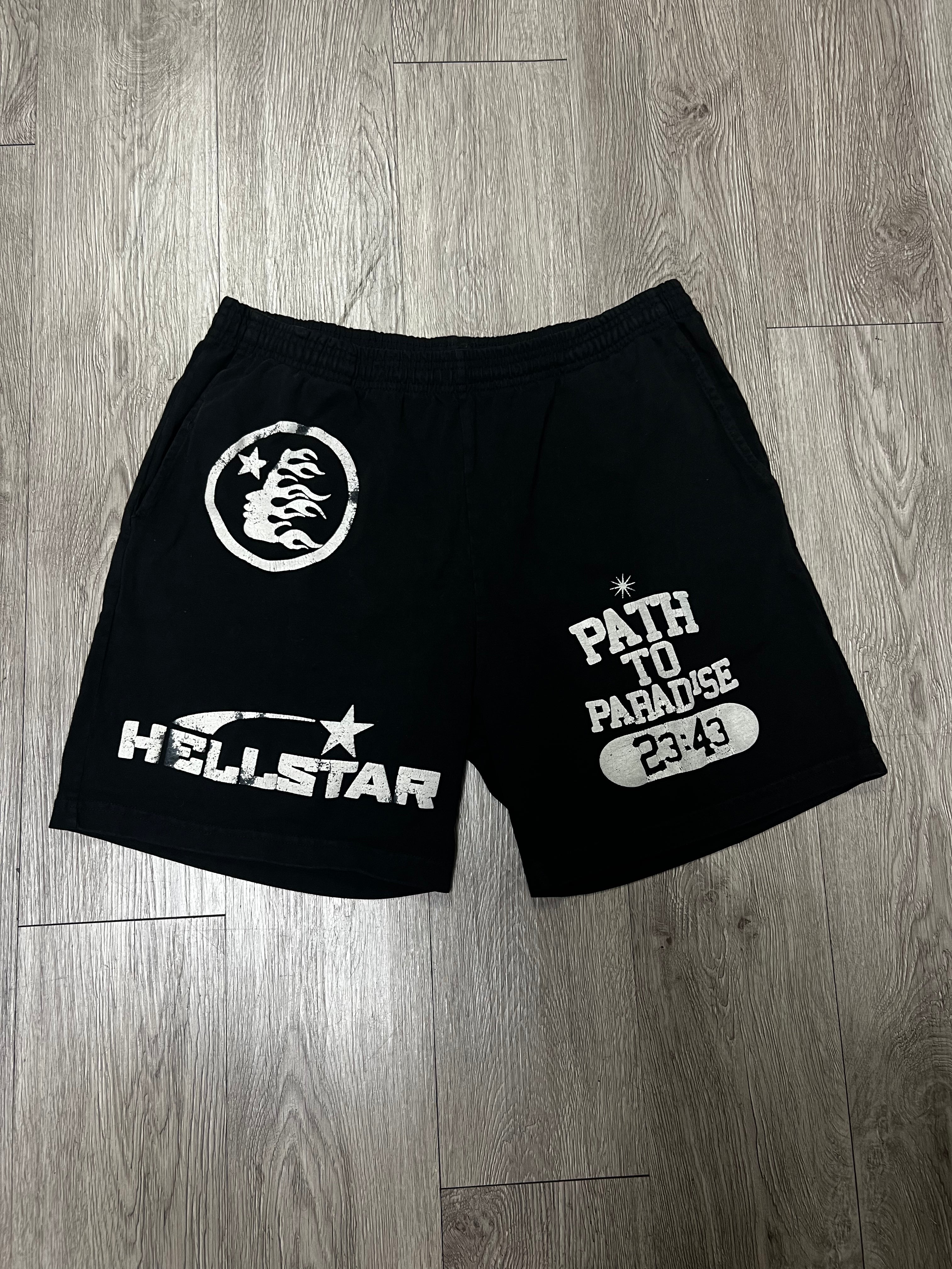 Hellstar Black Cream Shorts