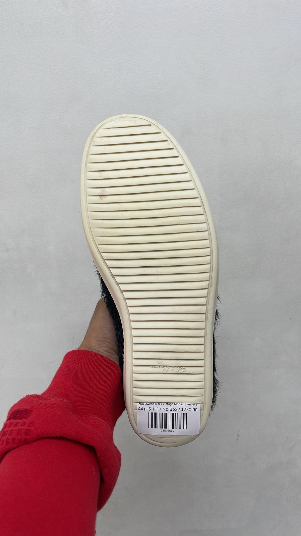 Rick Owens Black Vintage Mohair Sneakers