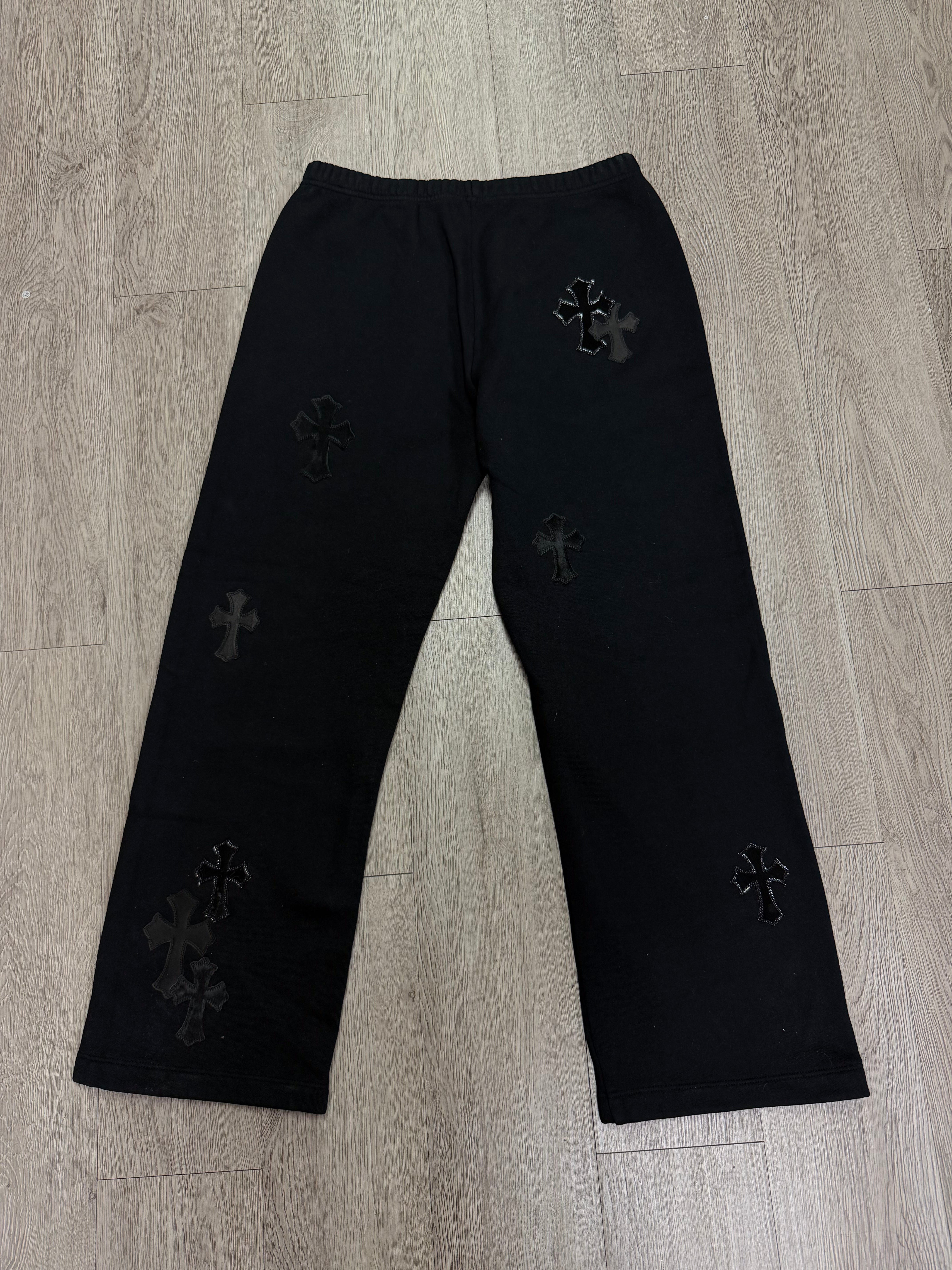 Chrome Hearts Black Pony Hair Cemetery Patch Sweats