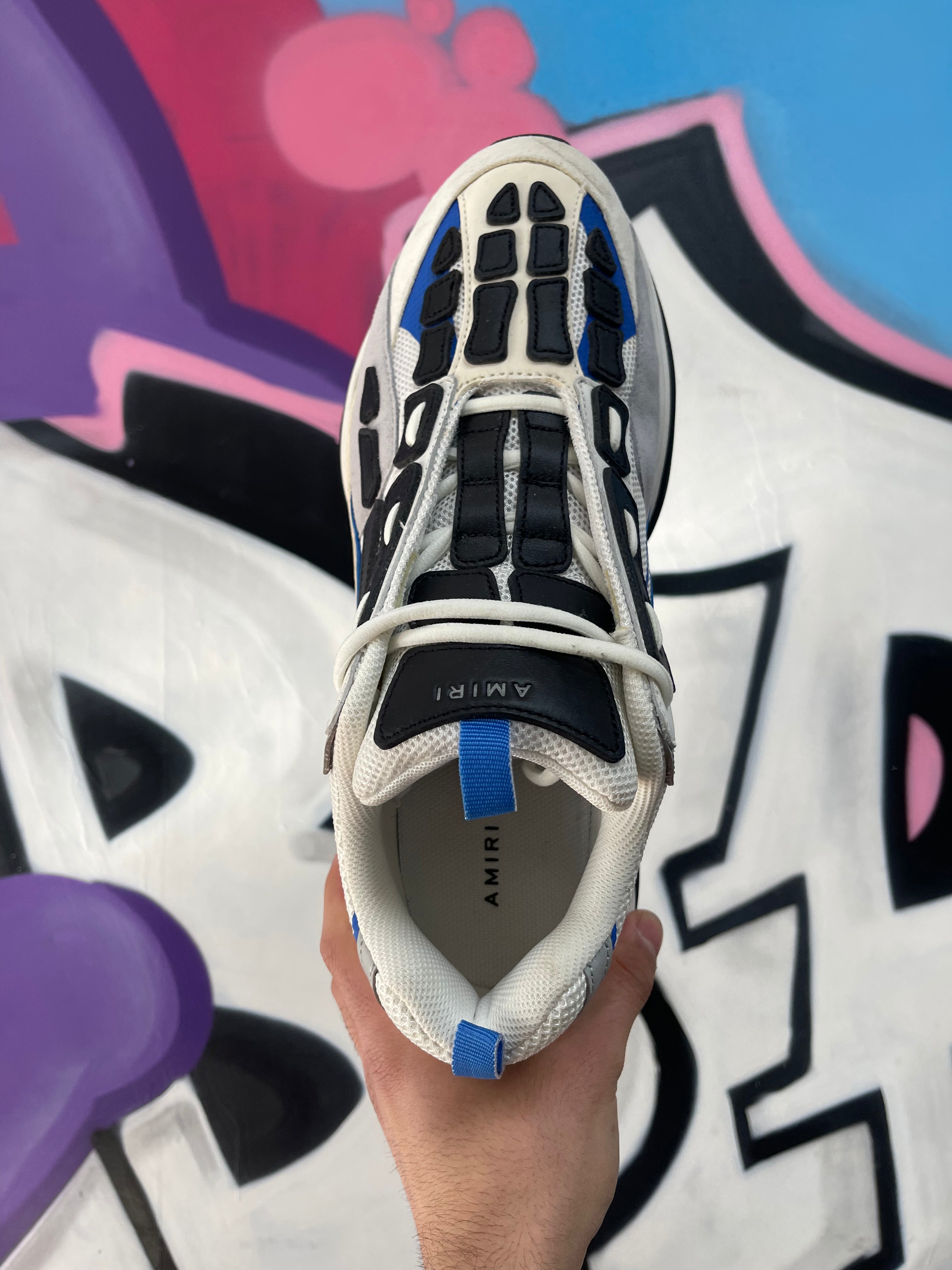 Amiri Blue White Bone Runner Sneakers