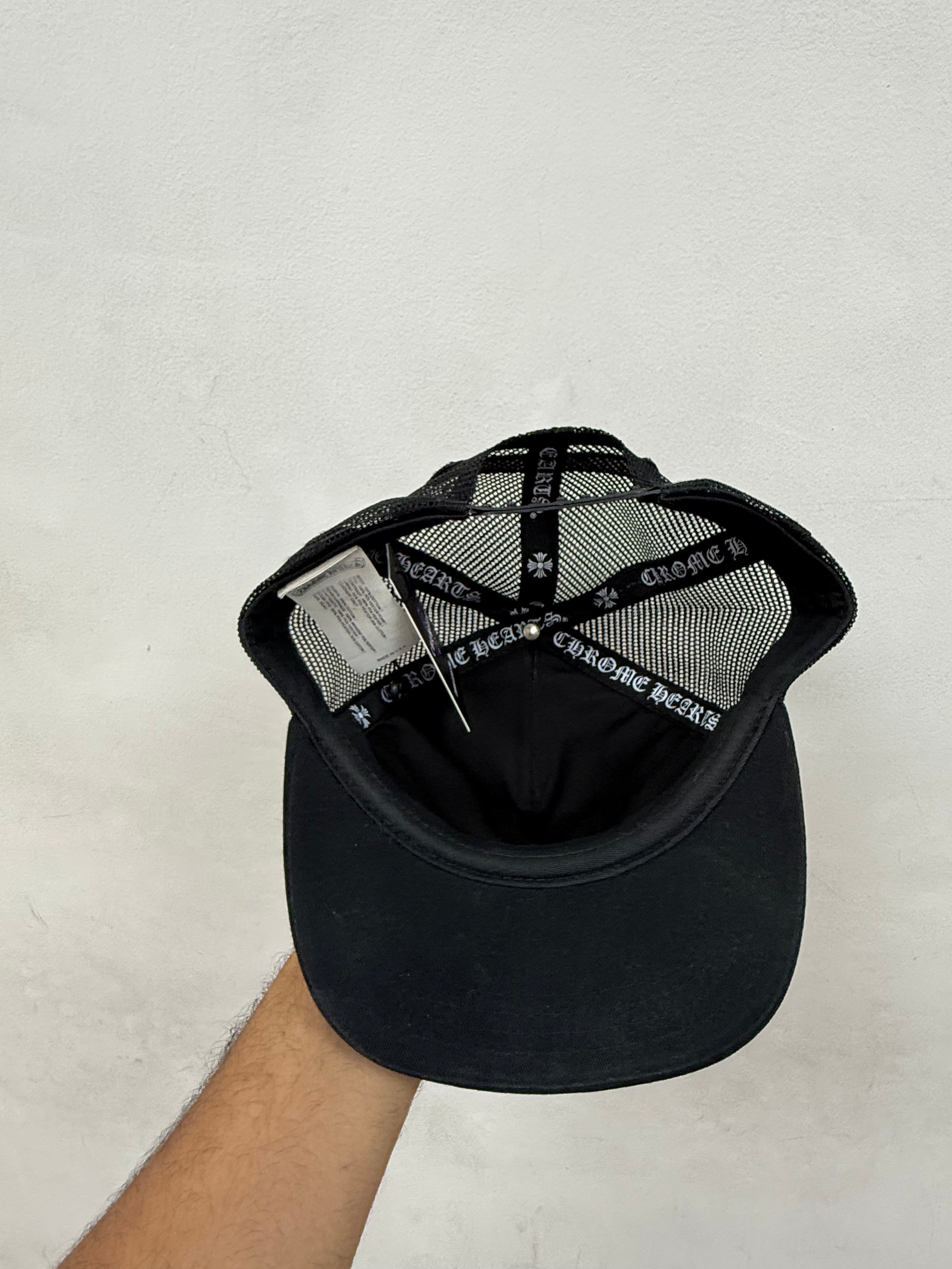 Chrome Hearts Black Cream Pony Hair Trucker Hat