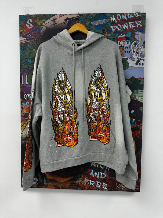 Who Decides War Grey Flames Sweatshirt New XXL With Tags