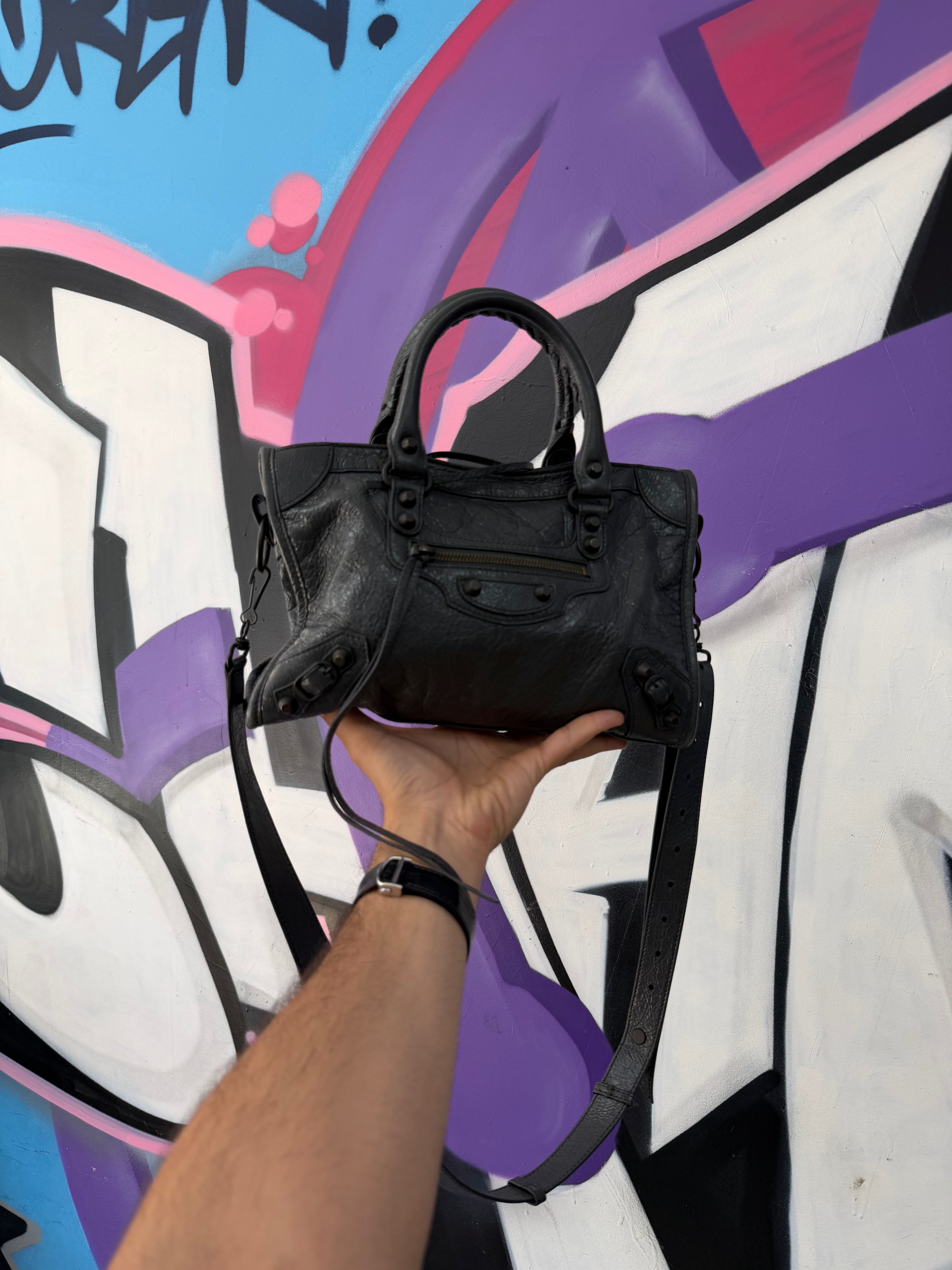Balenciaga Dark Grey Soft Leather City Bag