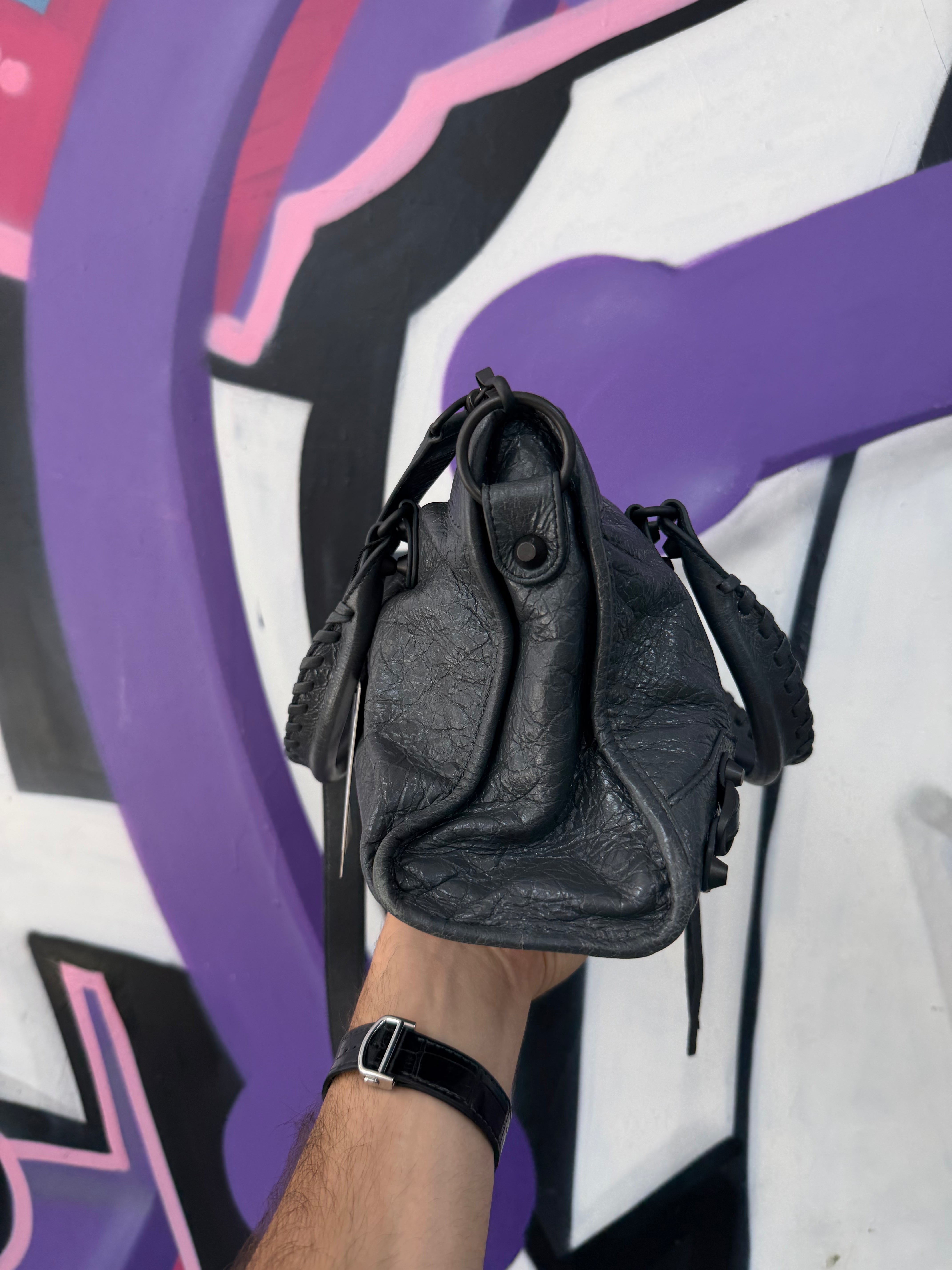 Balenciaga Dark Grey Soft Leather City Bag