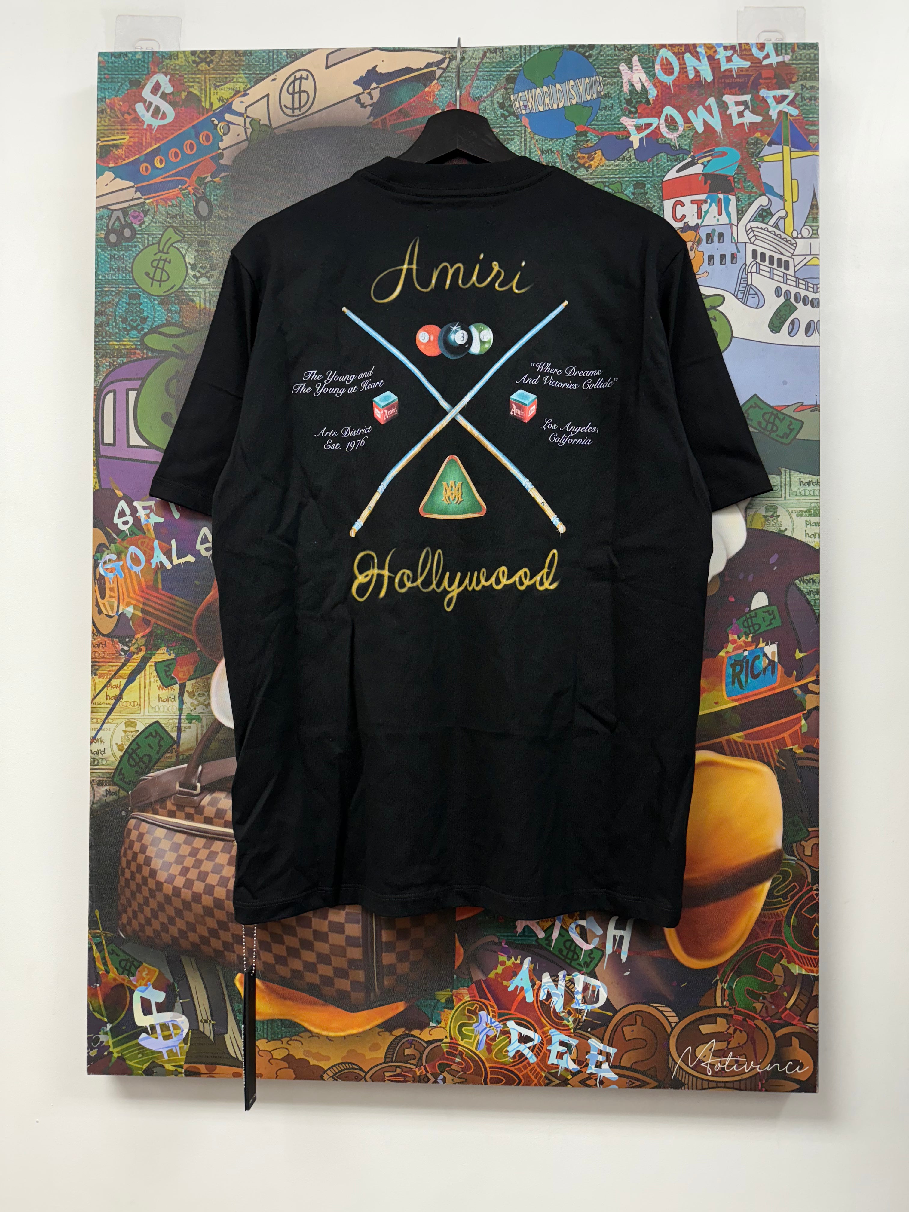 Amiri Black Pool Cue Tee