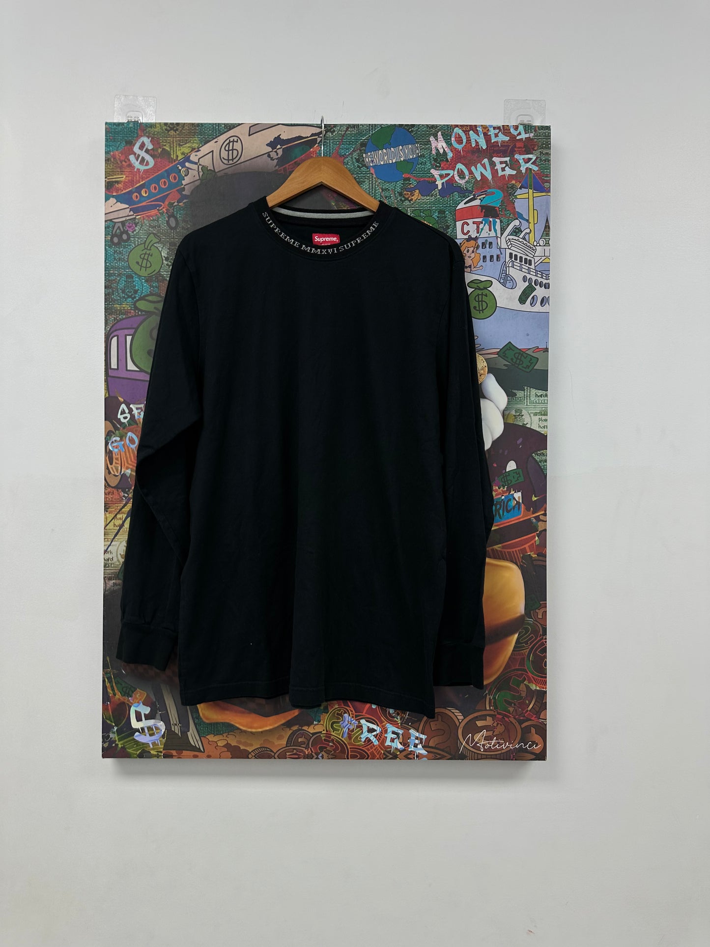 Supreme Neck Logo LS Black Used XL