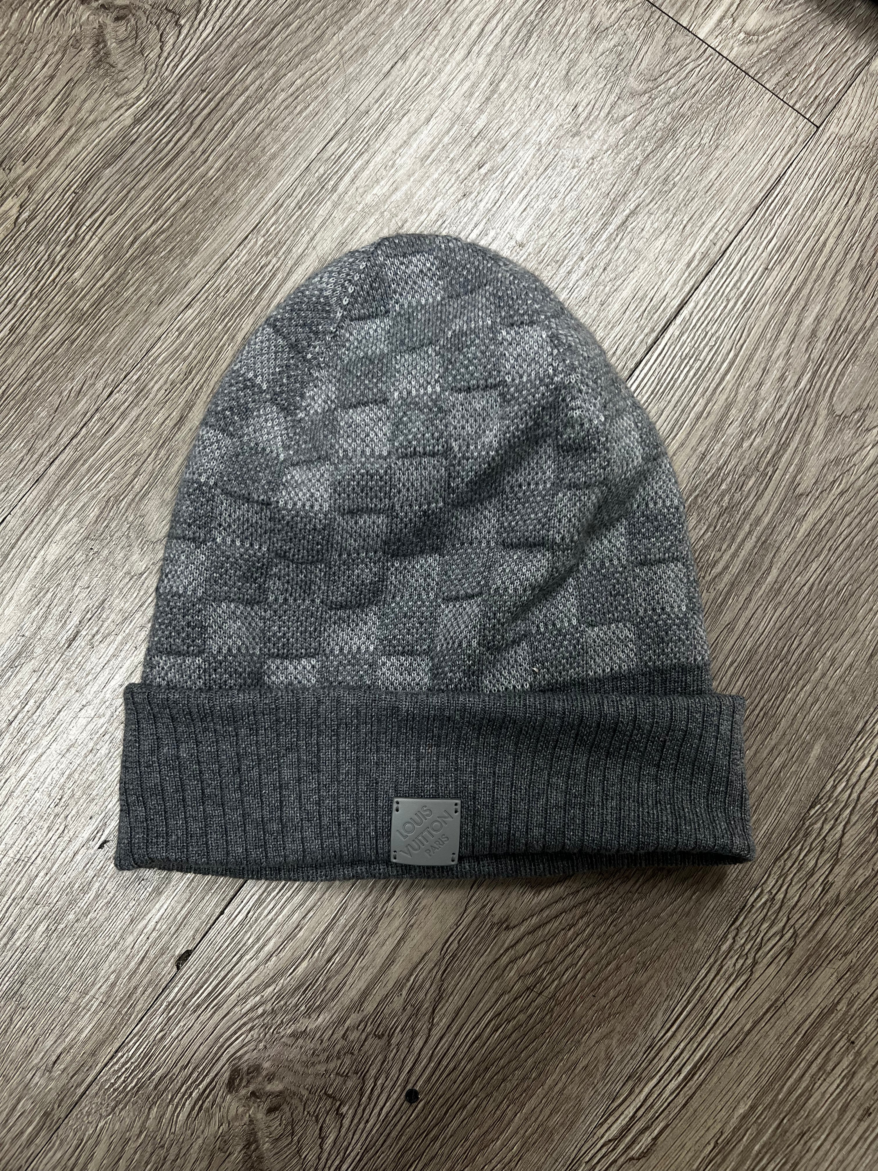 Louis Vuitton Grey Damier Patch Beanie