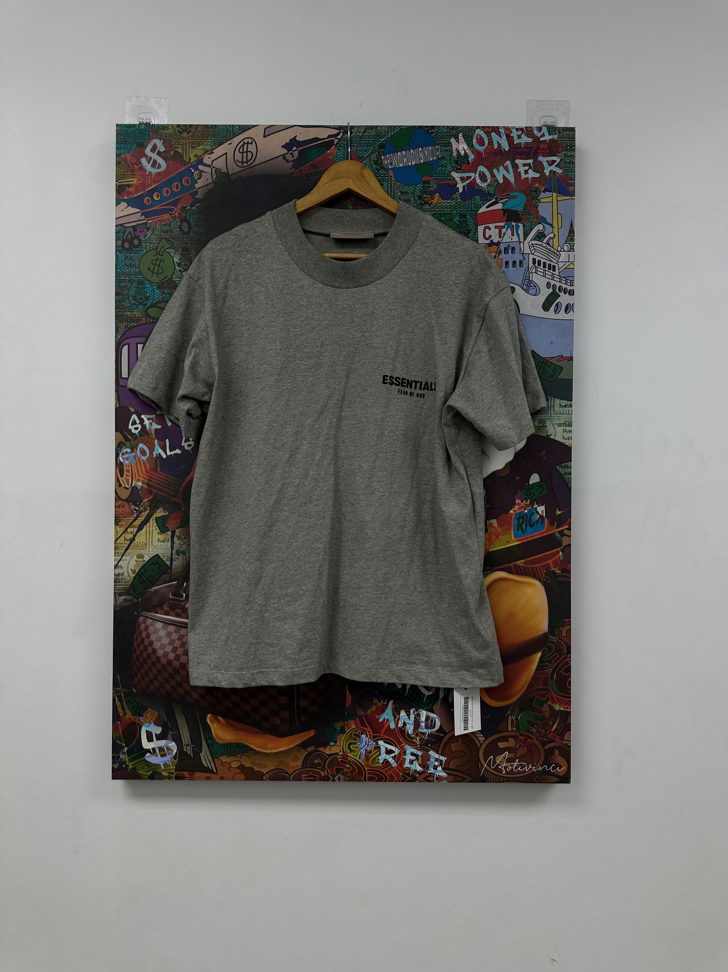 Essentials Dark Oatmeal Tee Used Small