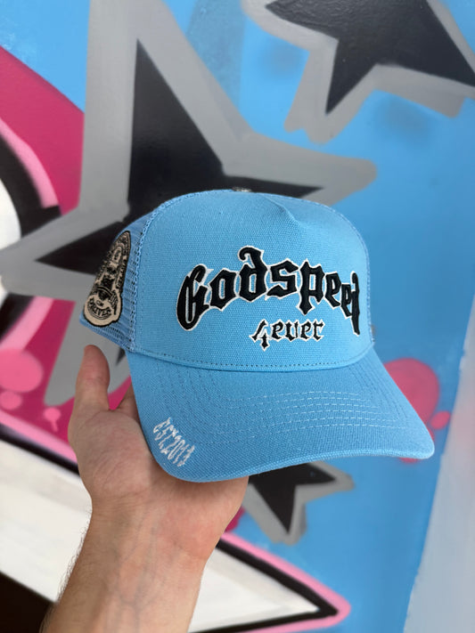 Godspeed Forever Trucker Hat Baby Blue