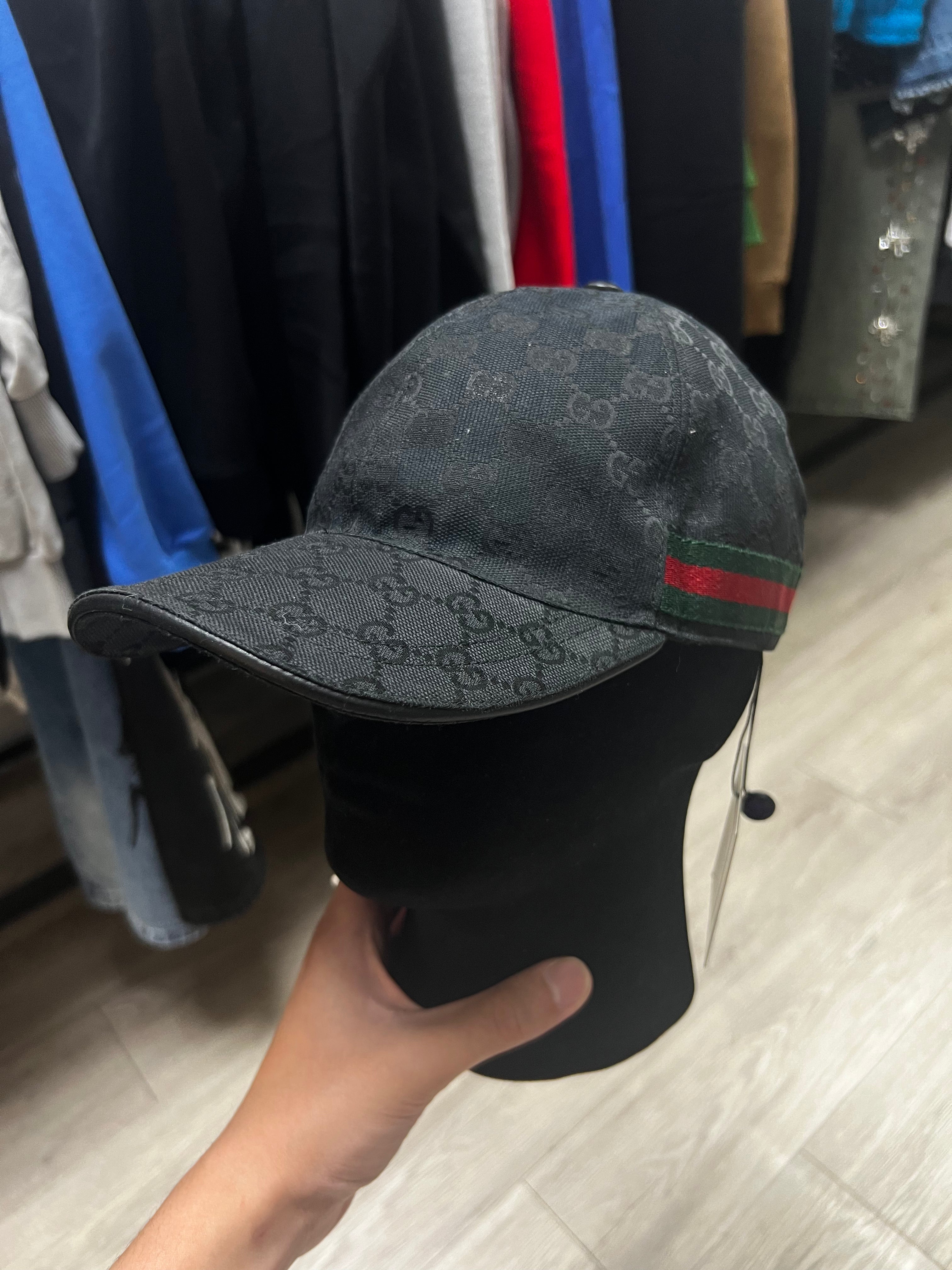 Gucci Black Monogram Hat
