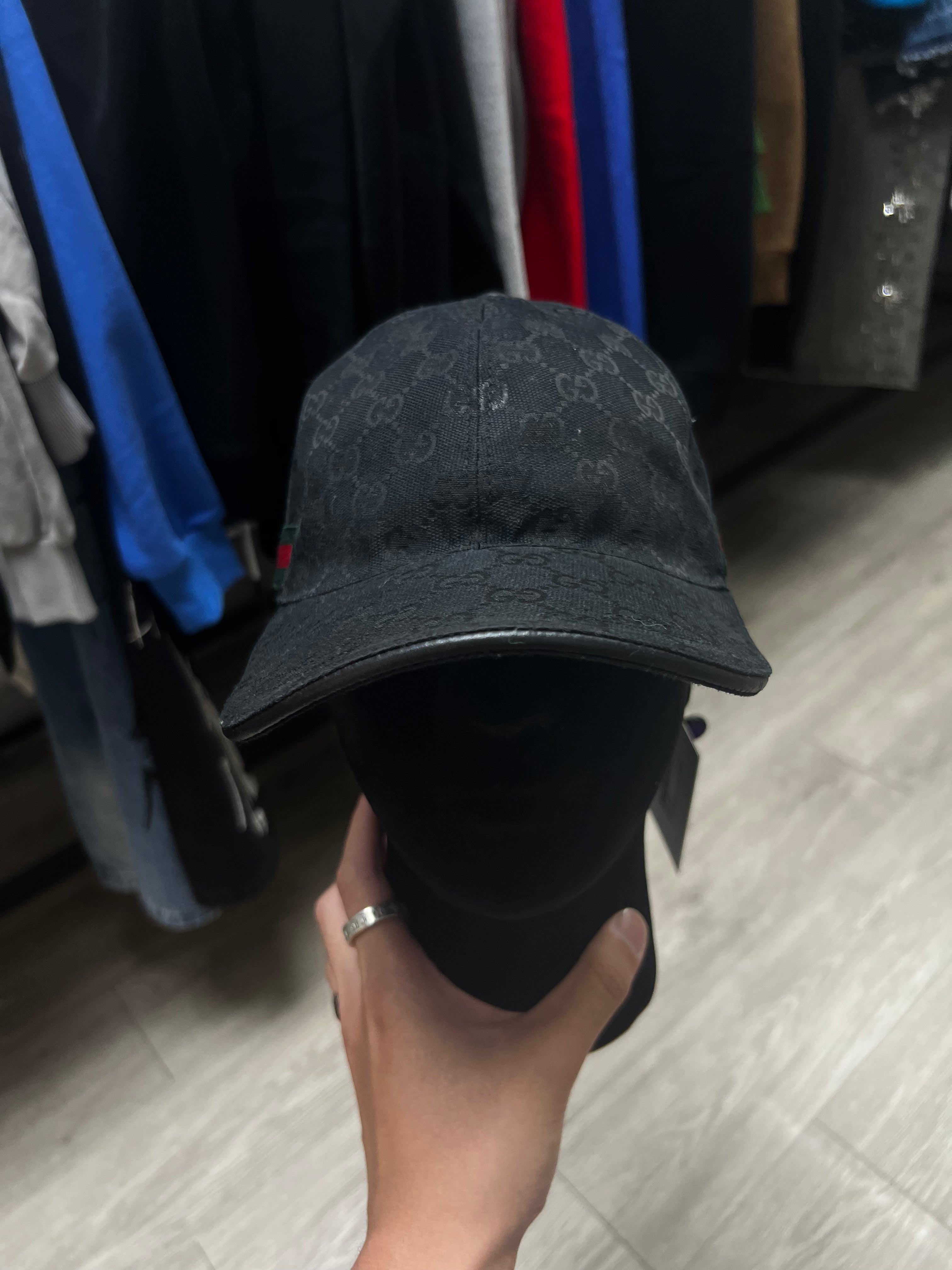 Gucci Black Monogram Hat