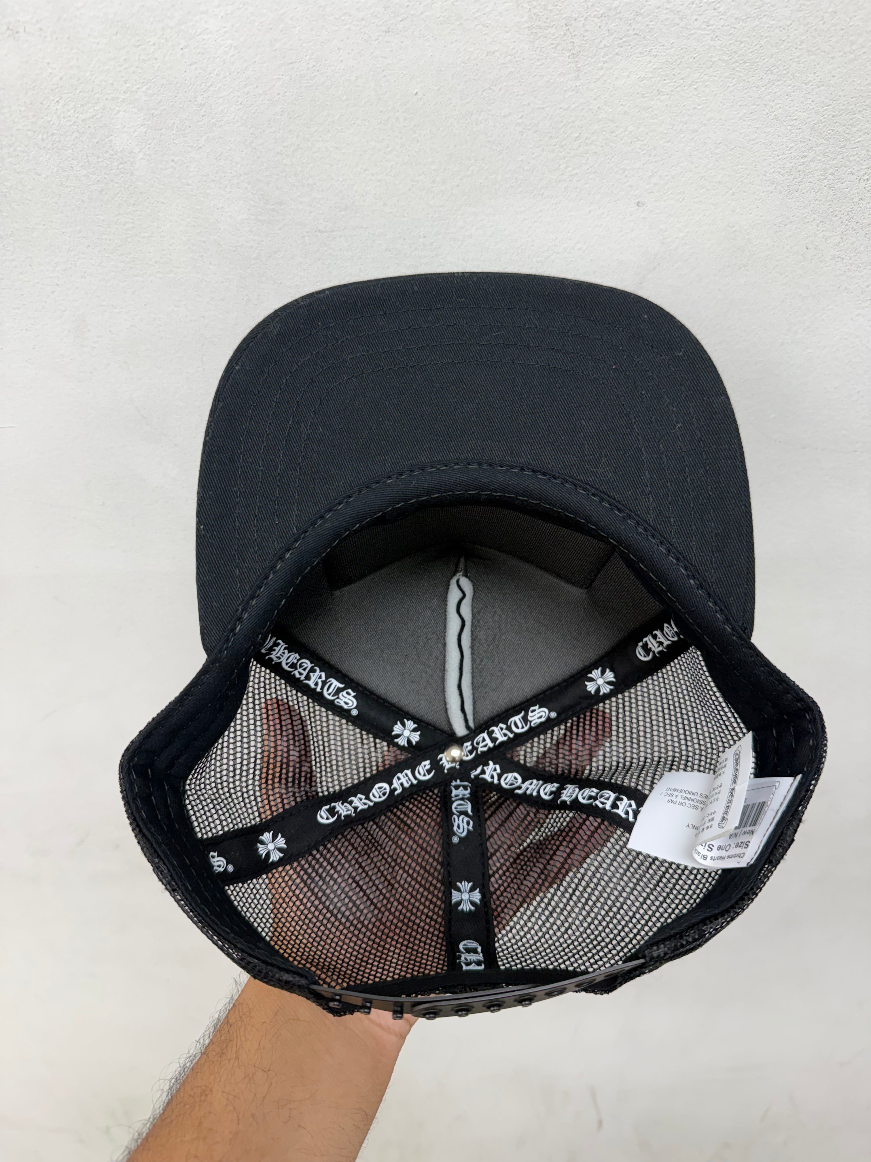 Chrome Hearts Black CH Paris Trucker Hat