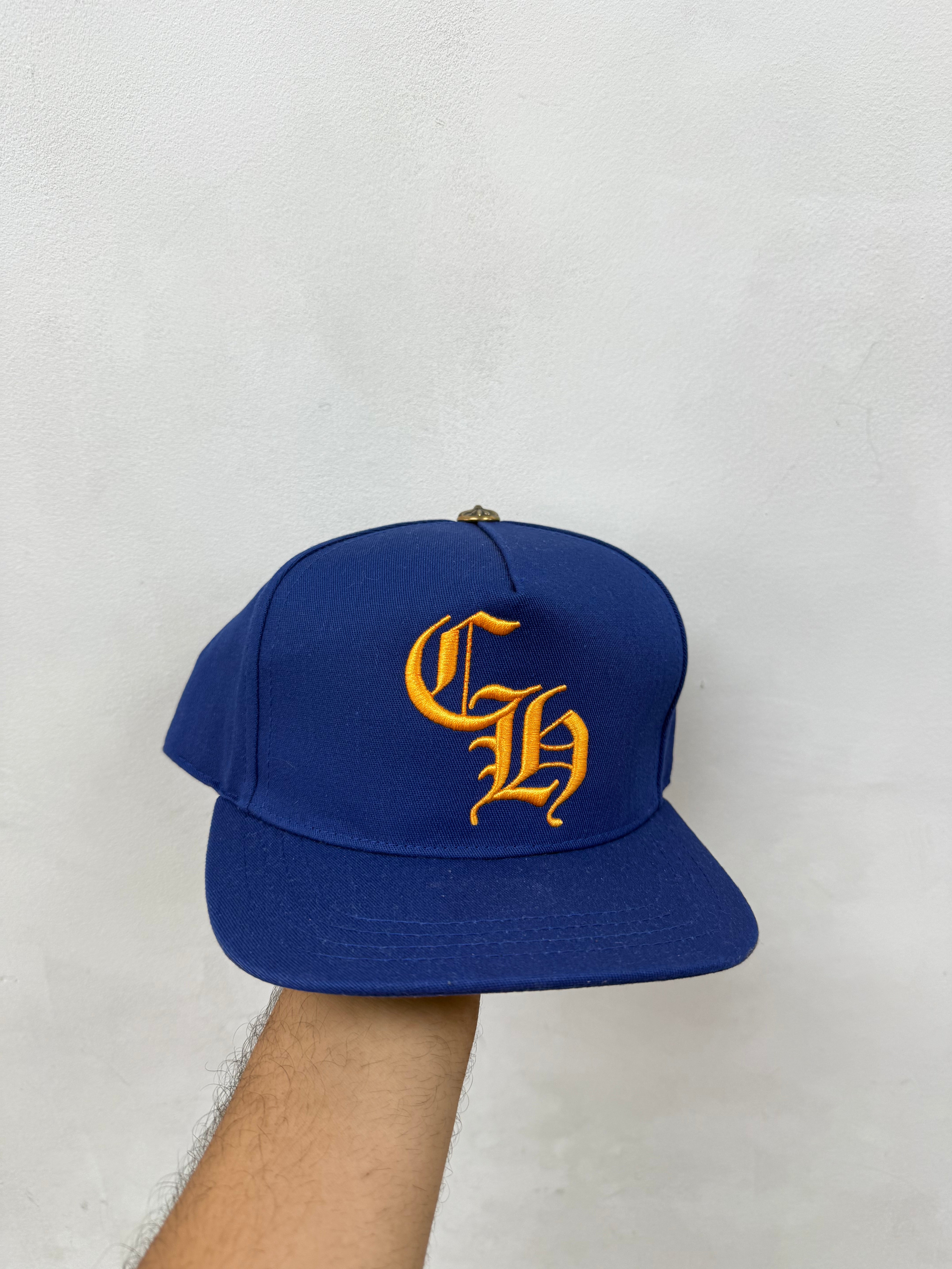 Chrome Hearts Blue Gold CH Baseball Trucker Hat