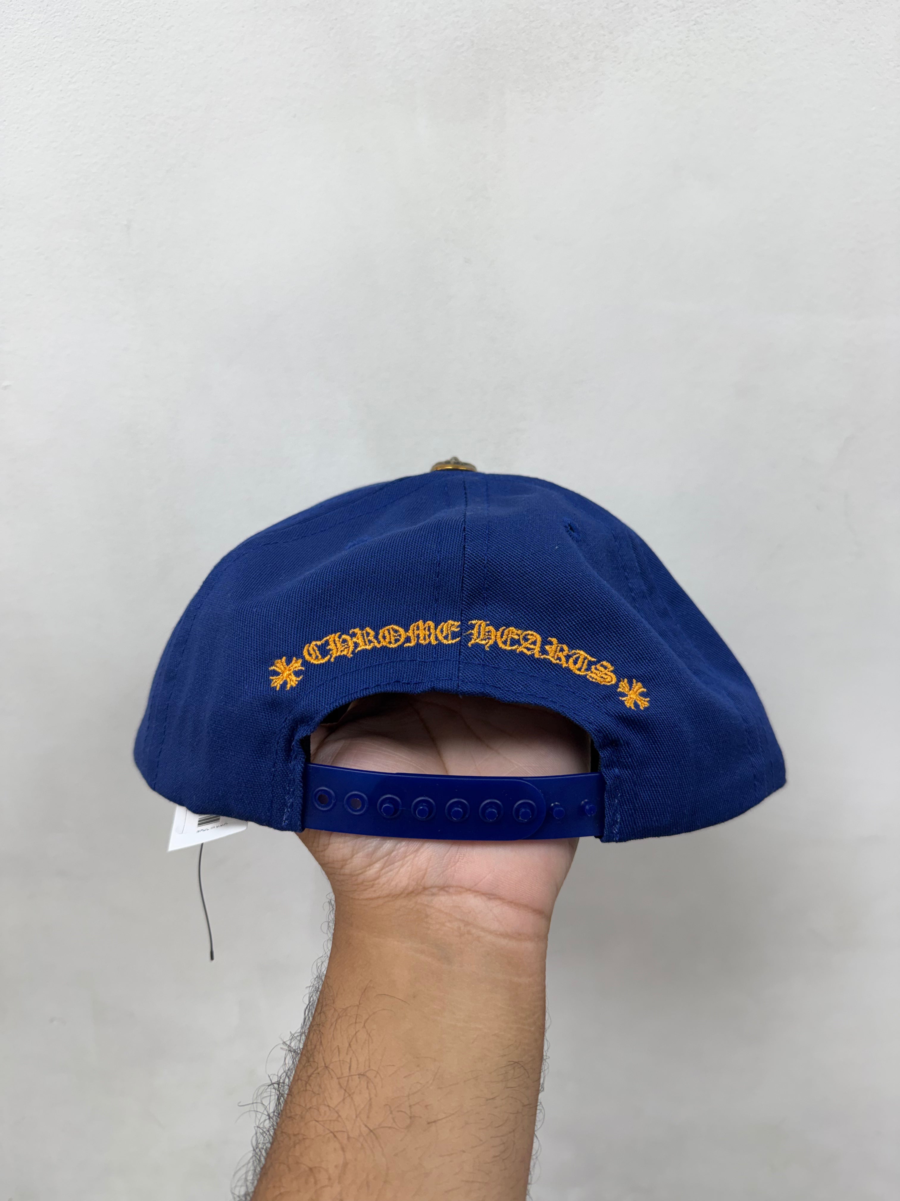 Chrome Hearts Blue Gold CH Baseball Trucker Hat