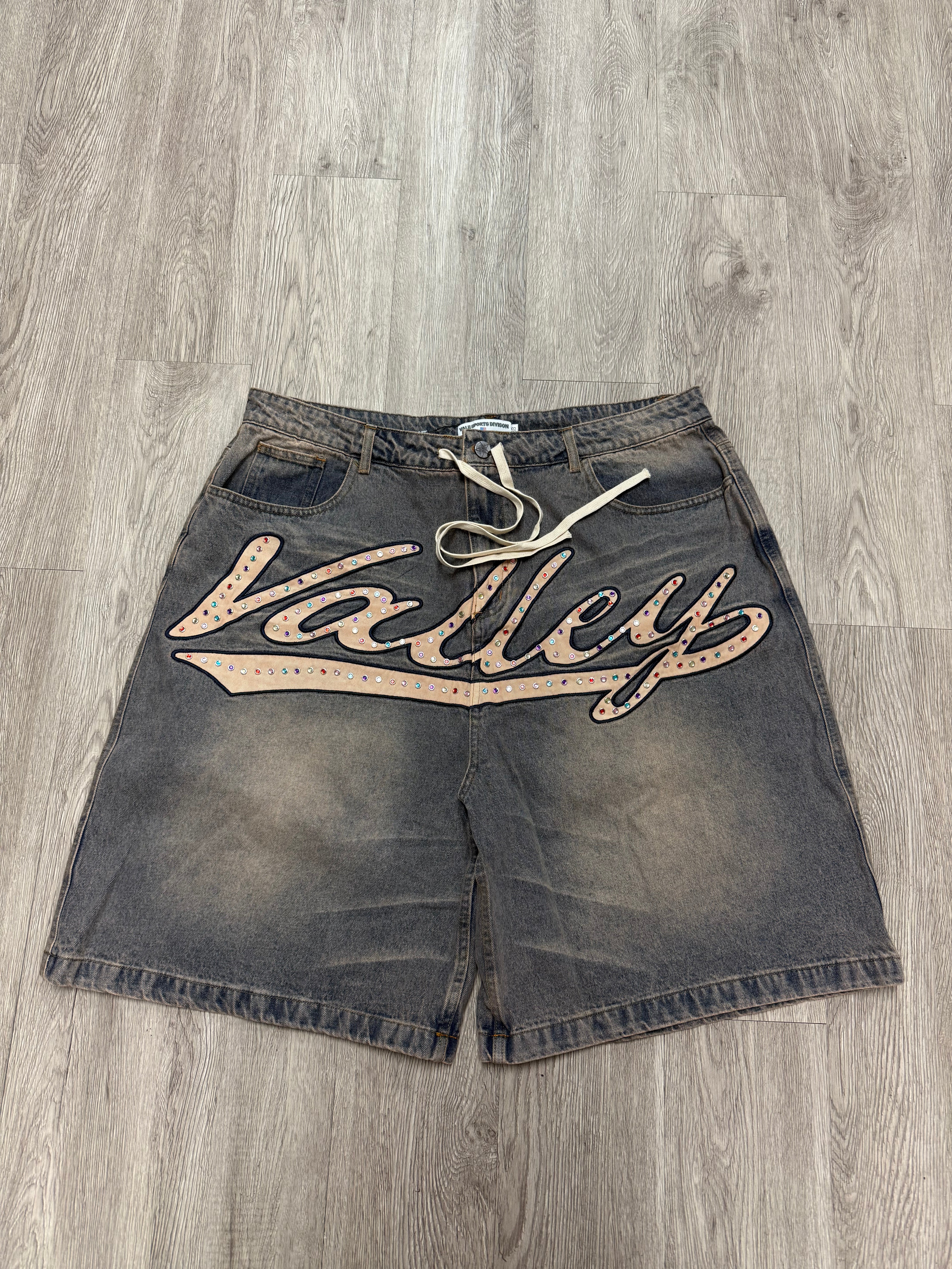 VALE Grey Skittles Jean Shorts