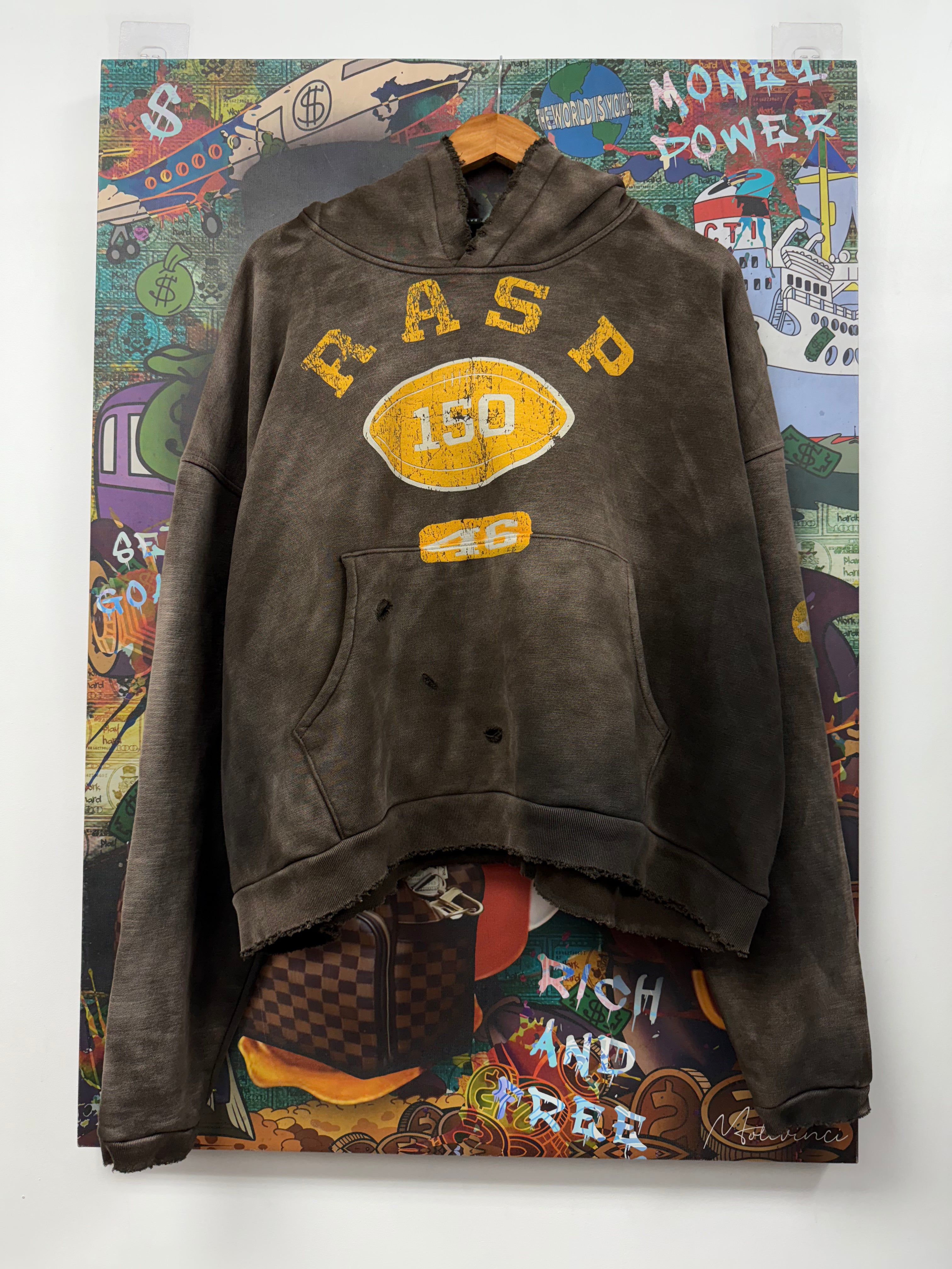 GV Gallery Brown Yellow Football Hoodie