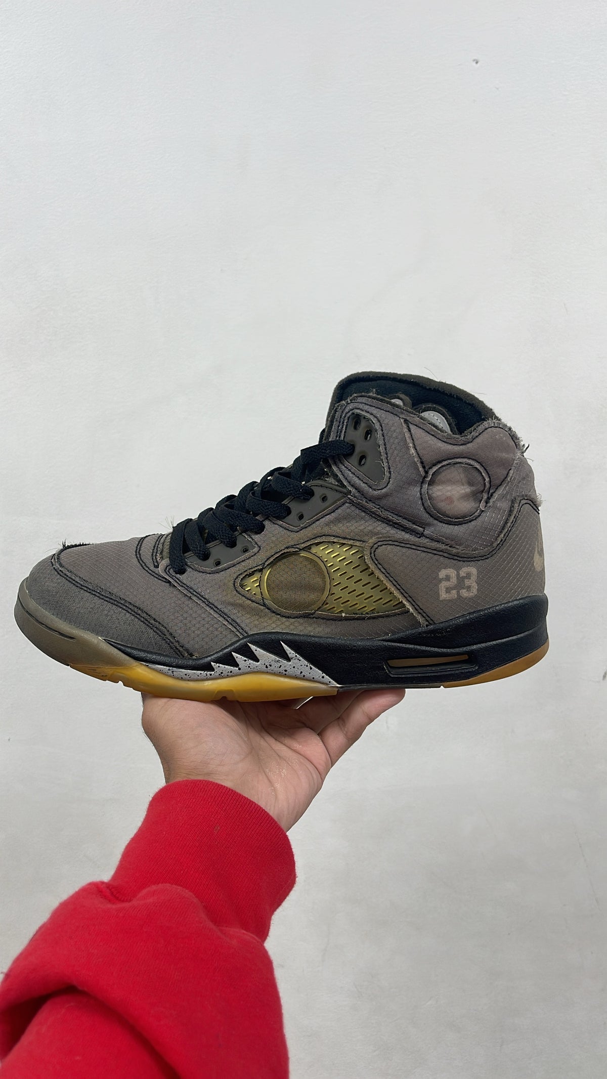 Jordan 5 Off White Muslin Sneakers