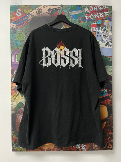 Bossi Flames Skull Rhinestone Tee