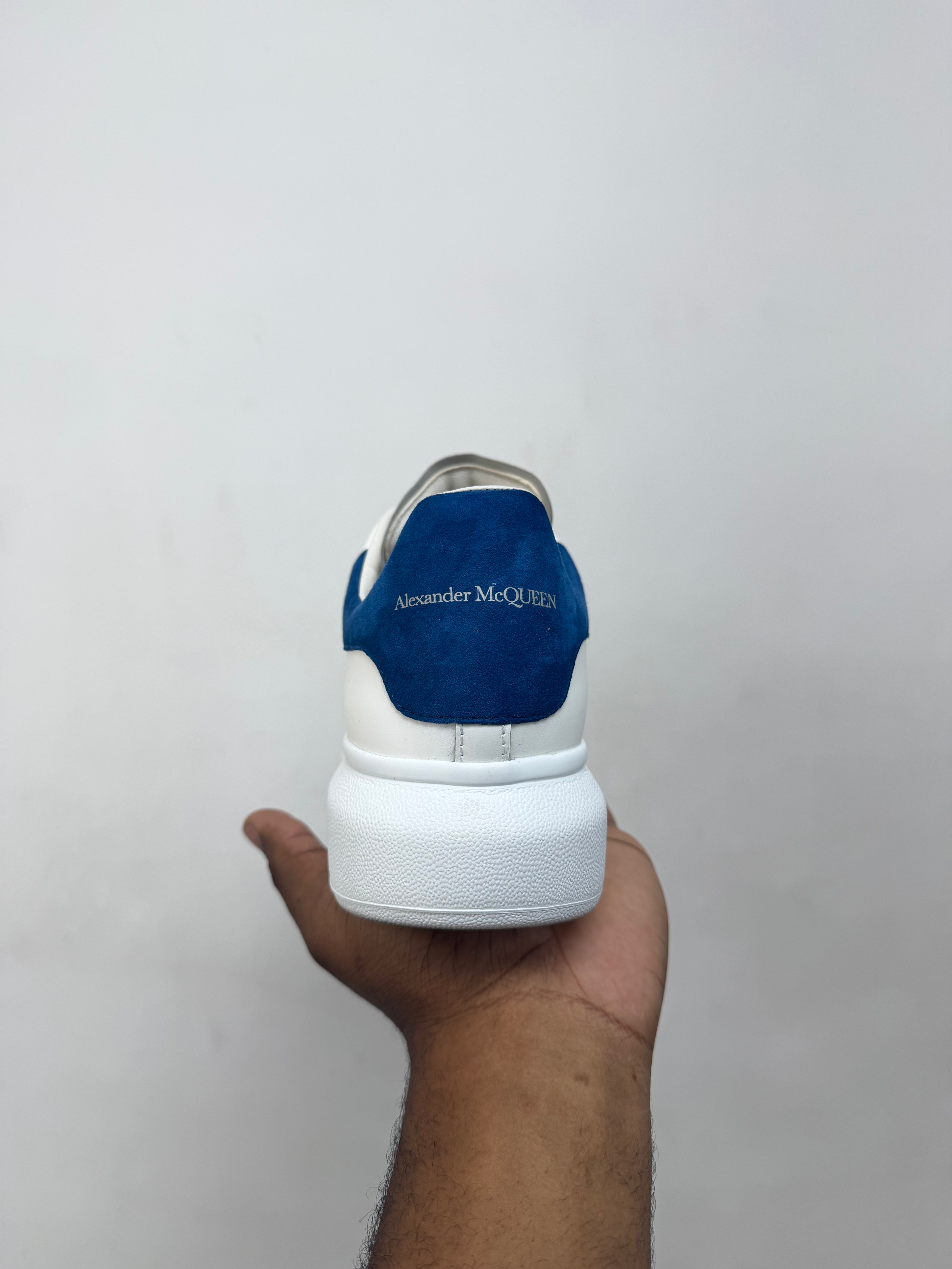 Alexander McQueen White Blue Oversized Sneakers