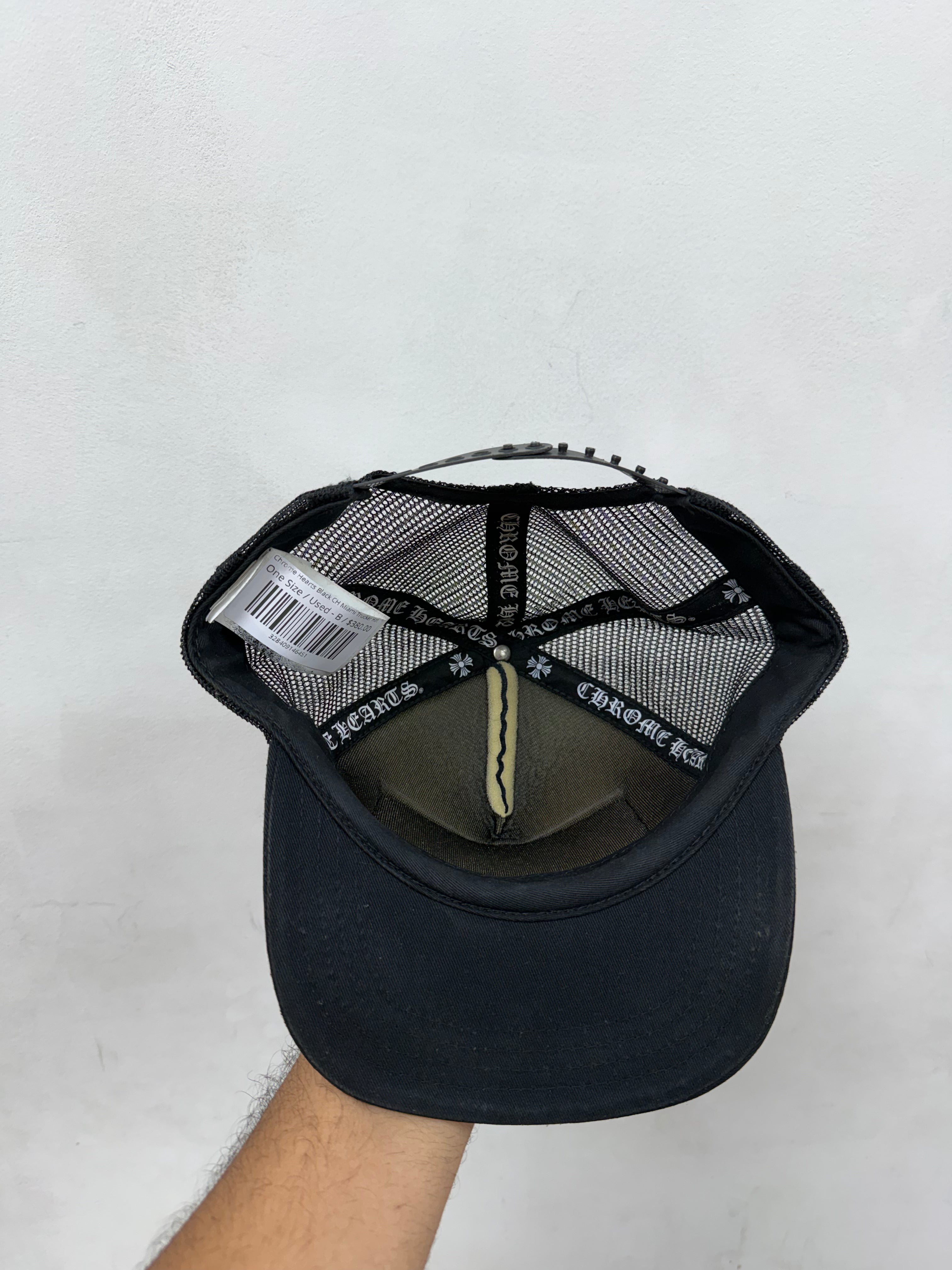 Chrome Hearts Black CH Miami Trucker Hat