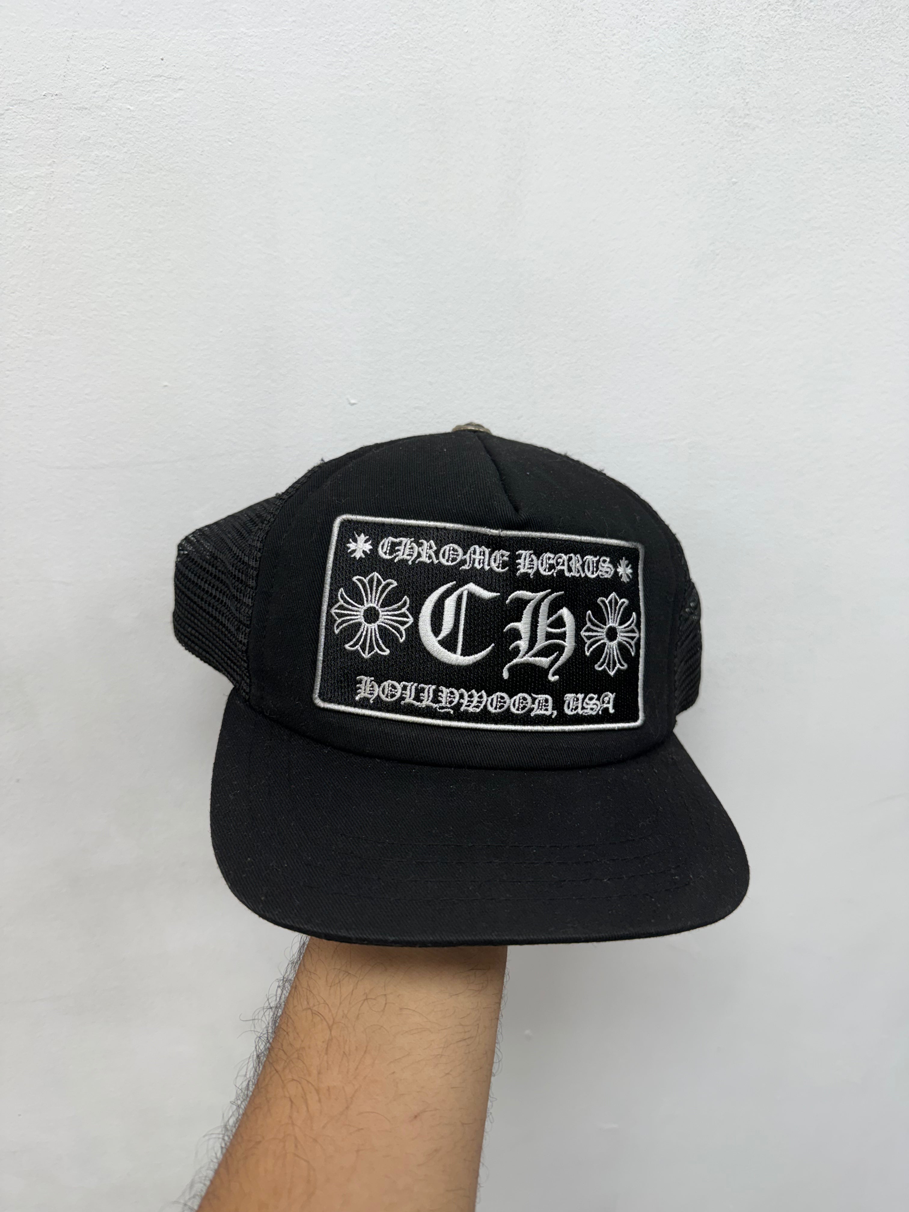 Chrome Hearts Black CH Hollywood Star Trucker Hat