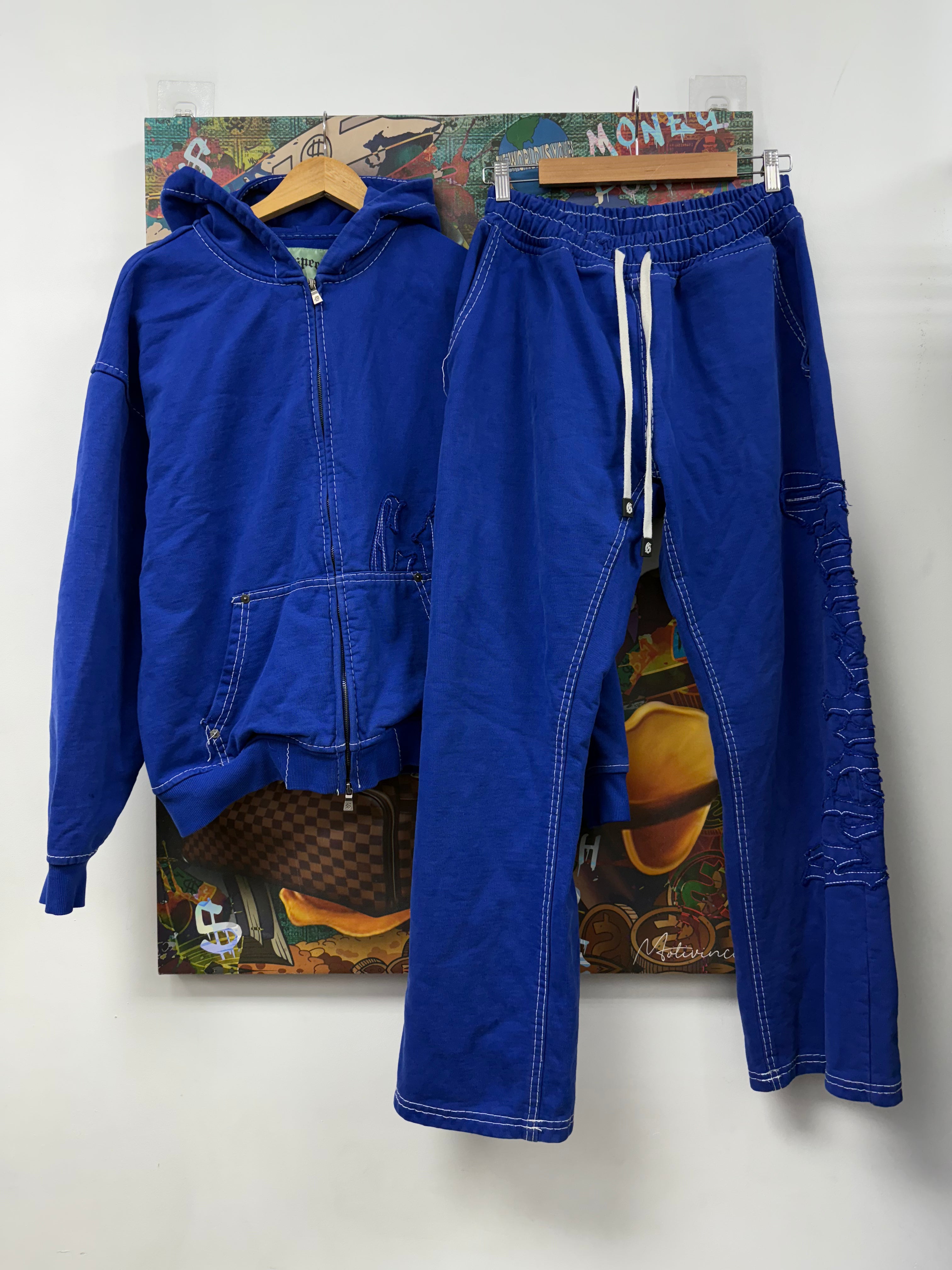 Godspeed Blue White Outline Sweatsuit
