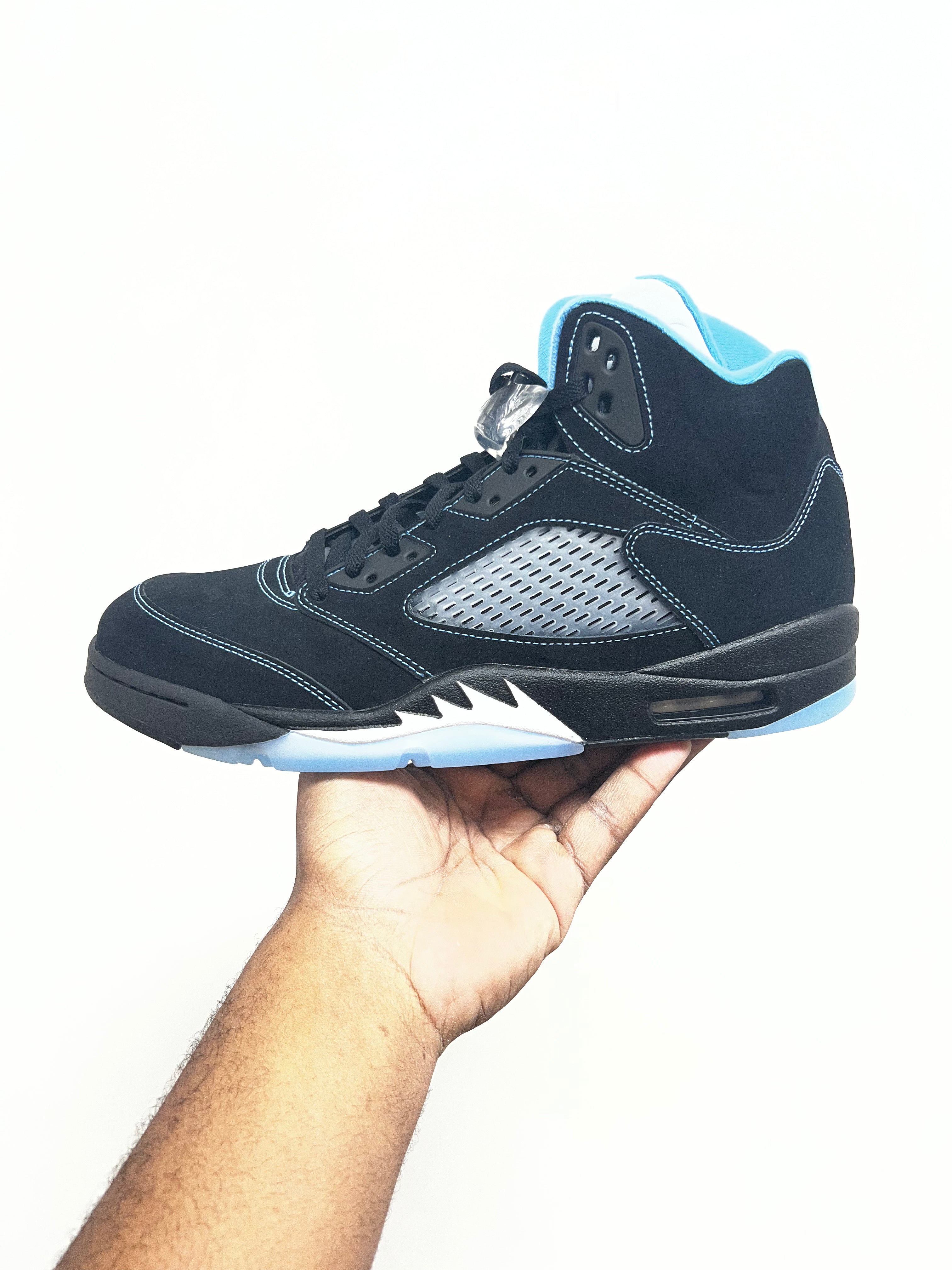 Jordan 5 Black University Blue Sneakers