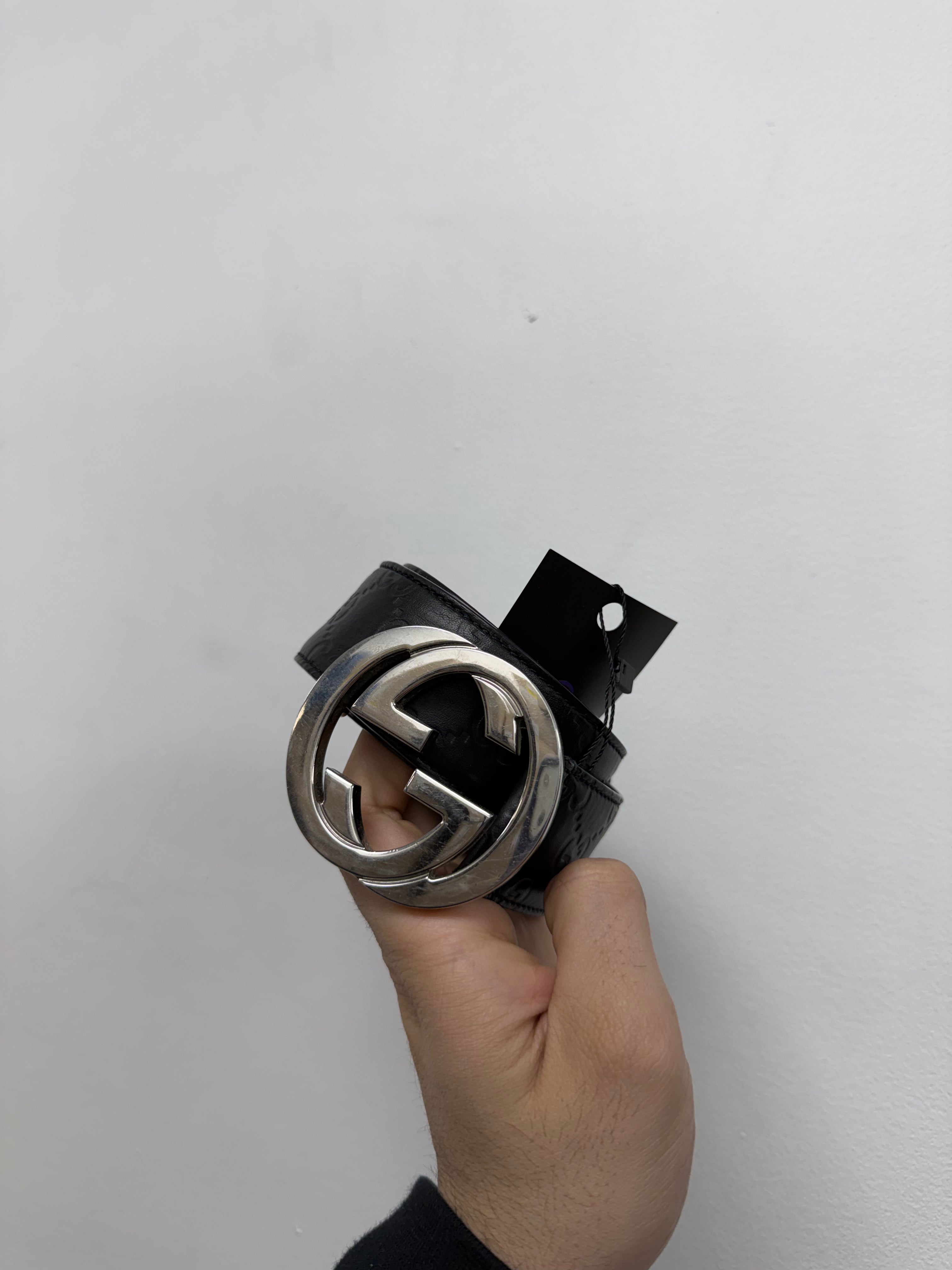 Gucci Black Monogram (90-36) Belt