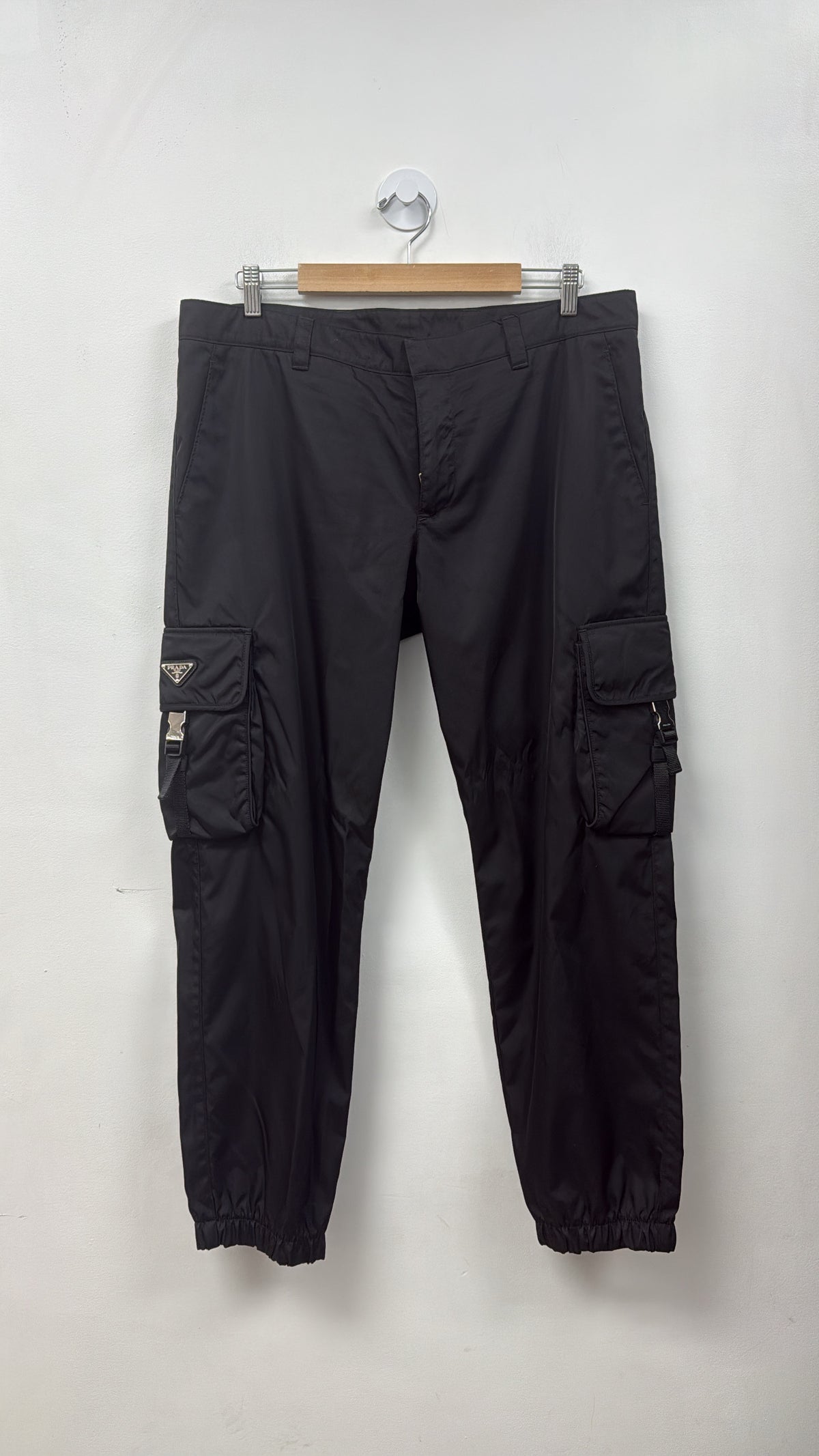 Prada Re-Black Nylon Cargo Pants