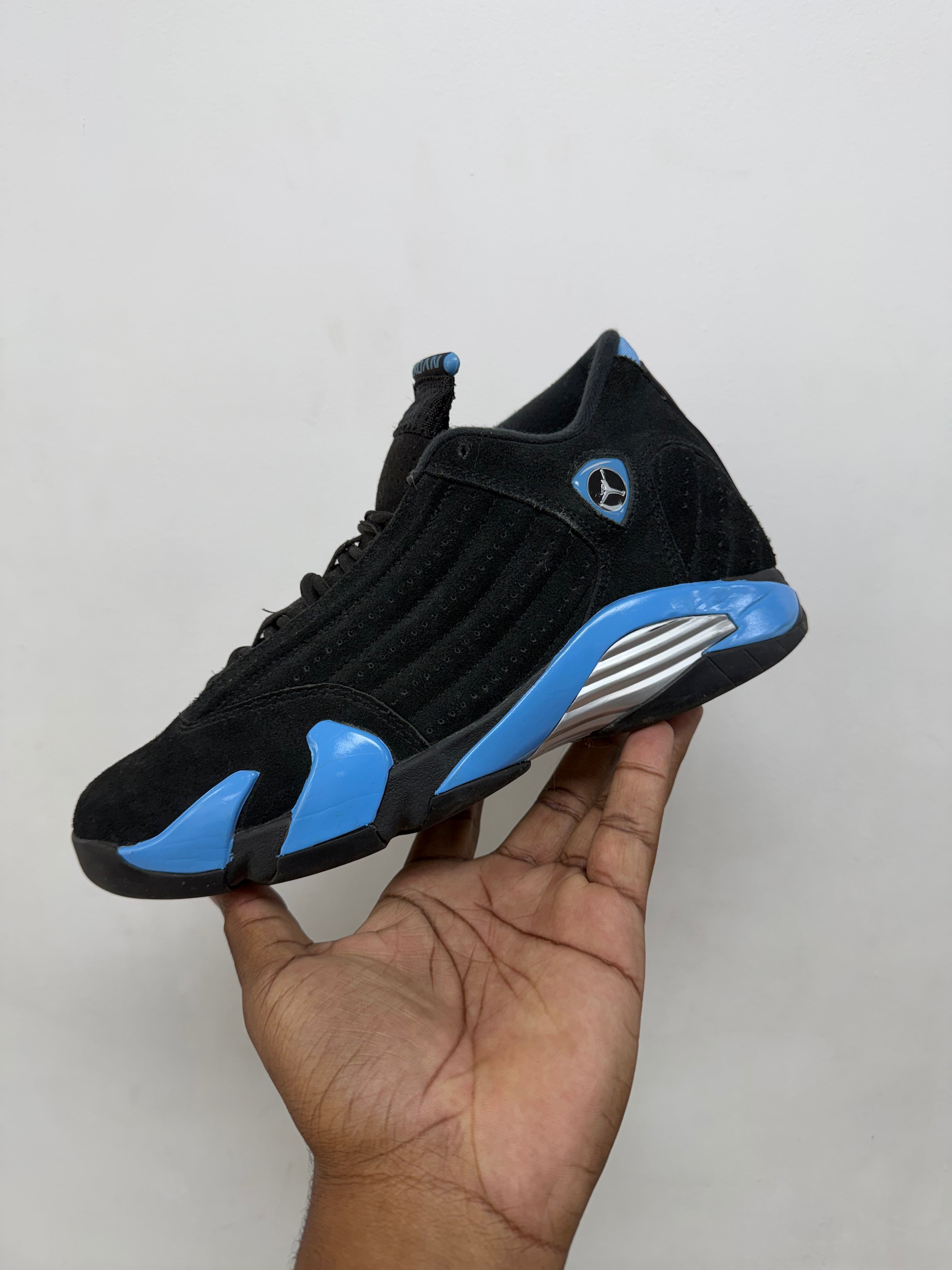 Jordan 14 Black University Blue Sneakers